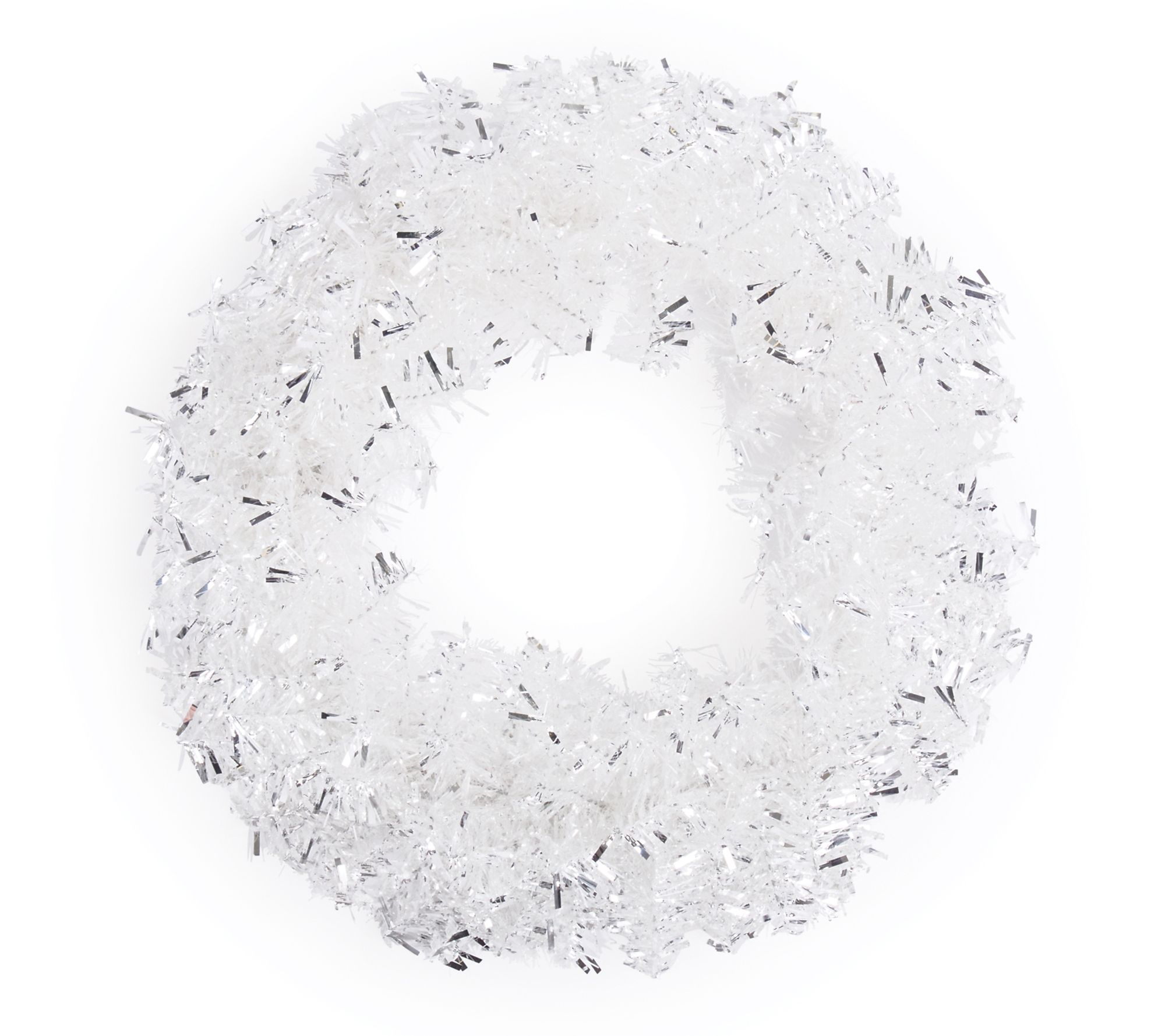 Melrose Silver Tinsel Christmas Wreath 22"D