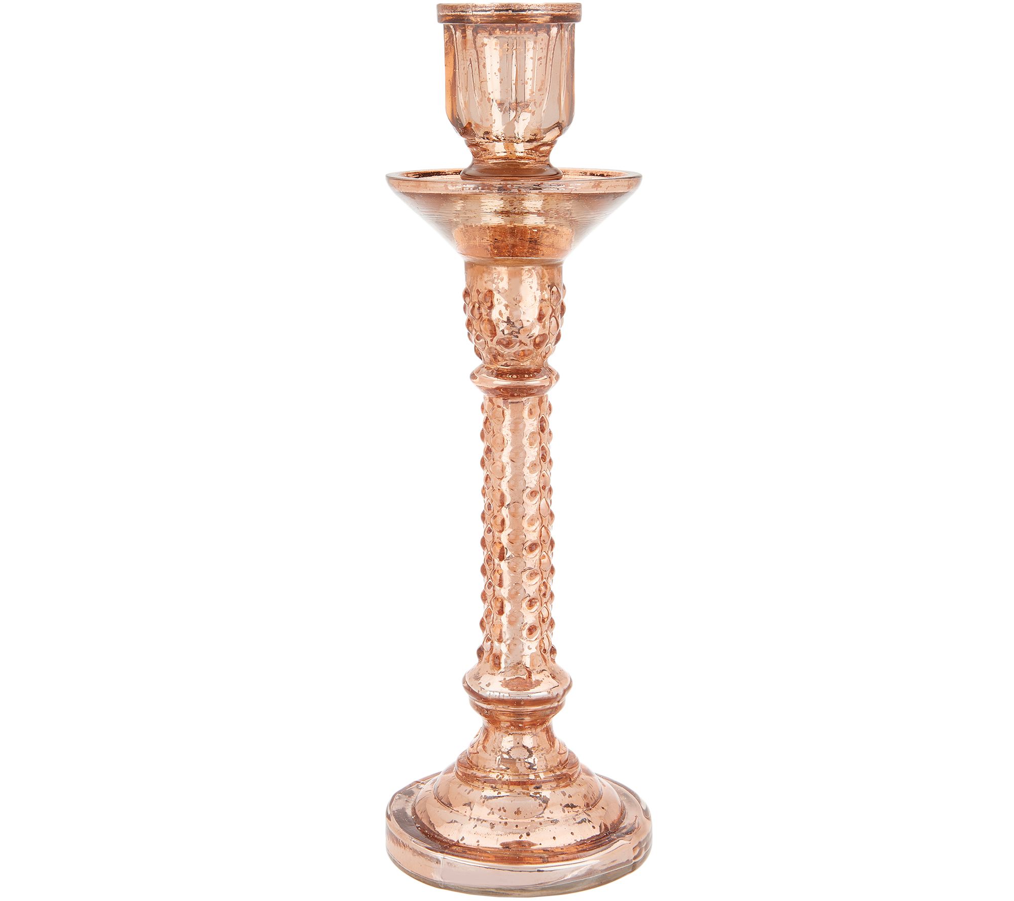 Dennis Basso Set of 2 Mercury Glass Candlesticks 12.5"