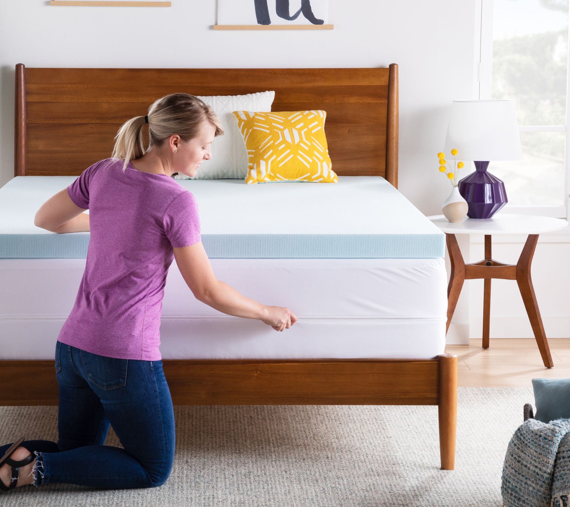 SH 8/20 Twin XL Linenspa Gel Memory Foam Mattress Topper & Protector