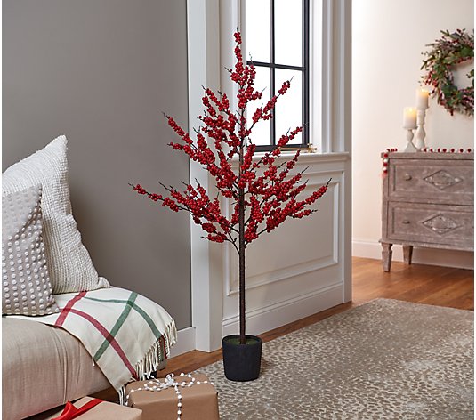54" Indoor/Outdoor Decorative Berry Tree by Valerie