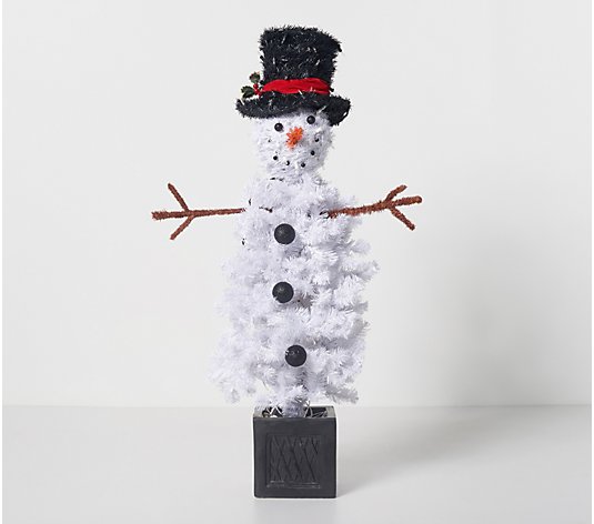 4' Illuminated Snowman Tree by Valerie