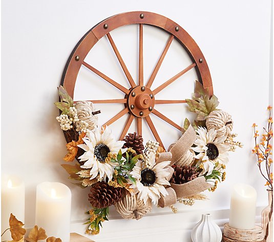 Barbara King 24" Autumn Harvest Wagon Wheel