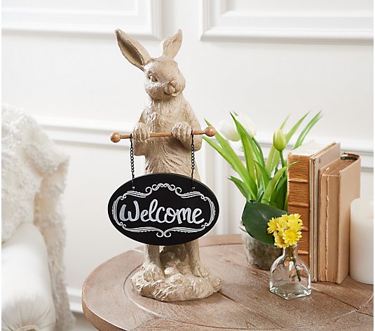 18.5" Bunny Holding Message Board by Valerie