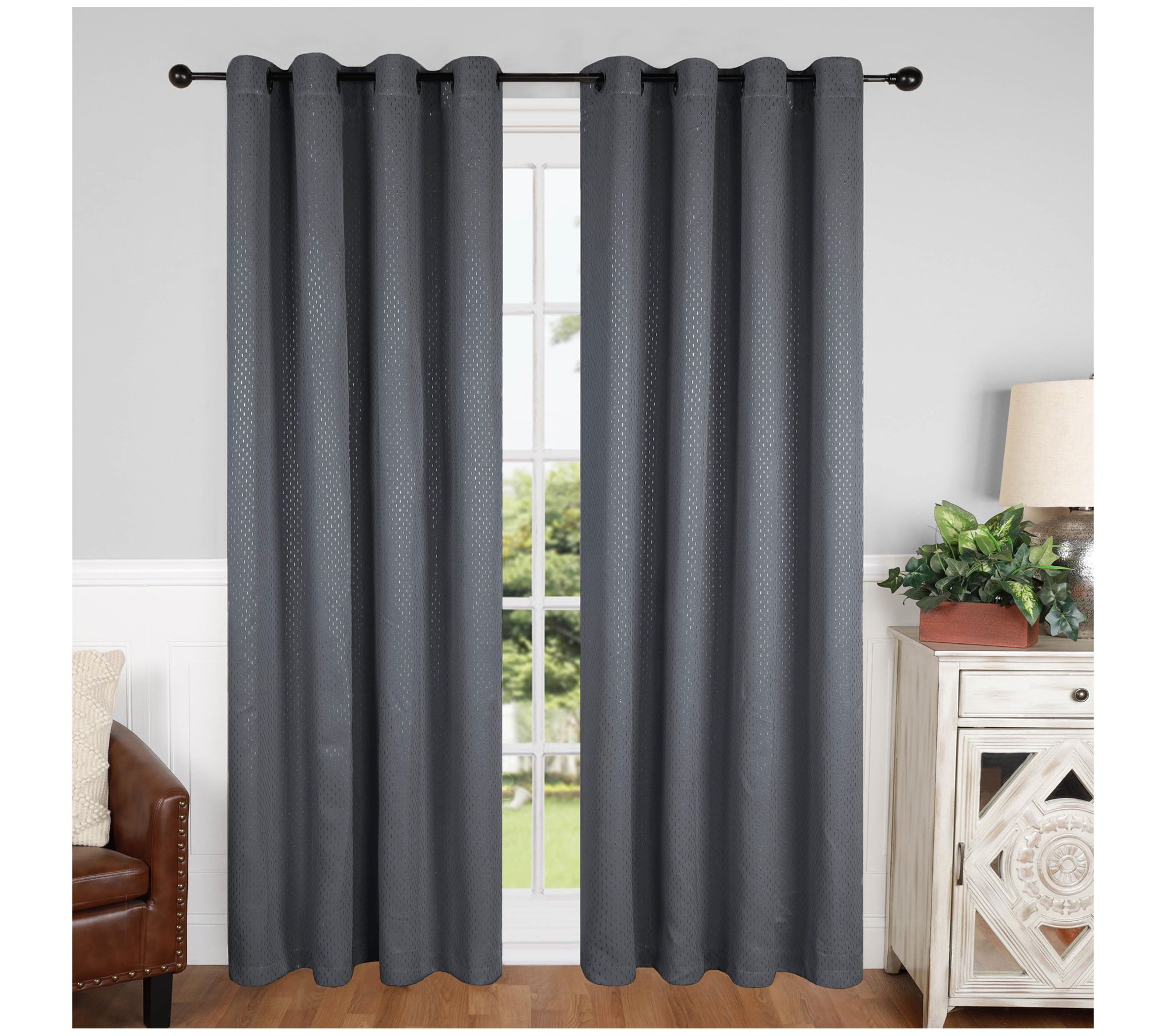 Superior Shimmer Insulated Blackout Grommet Curtains, 52 x 96