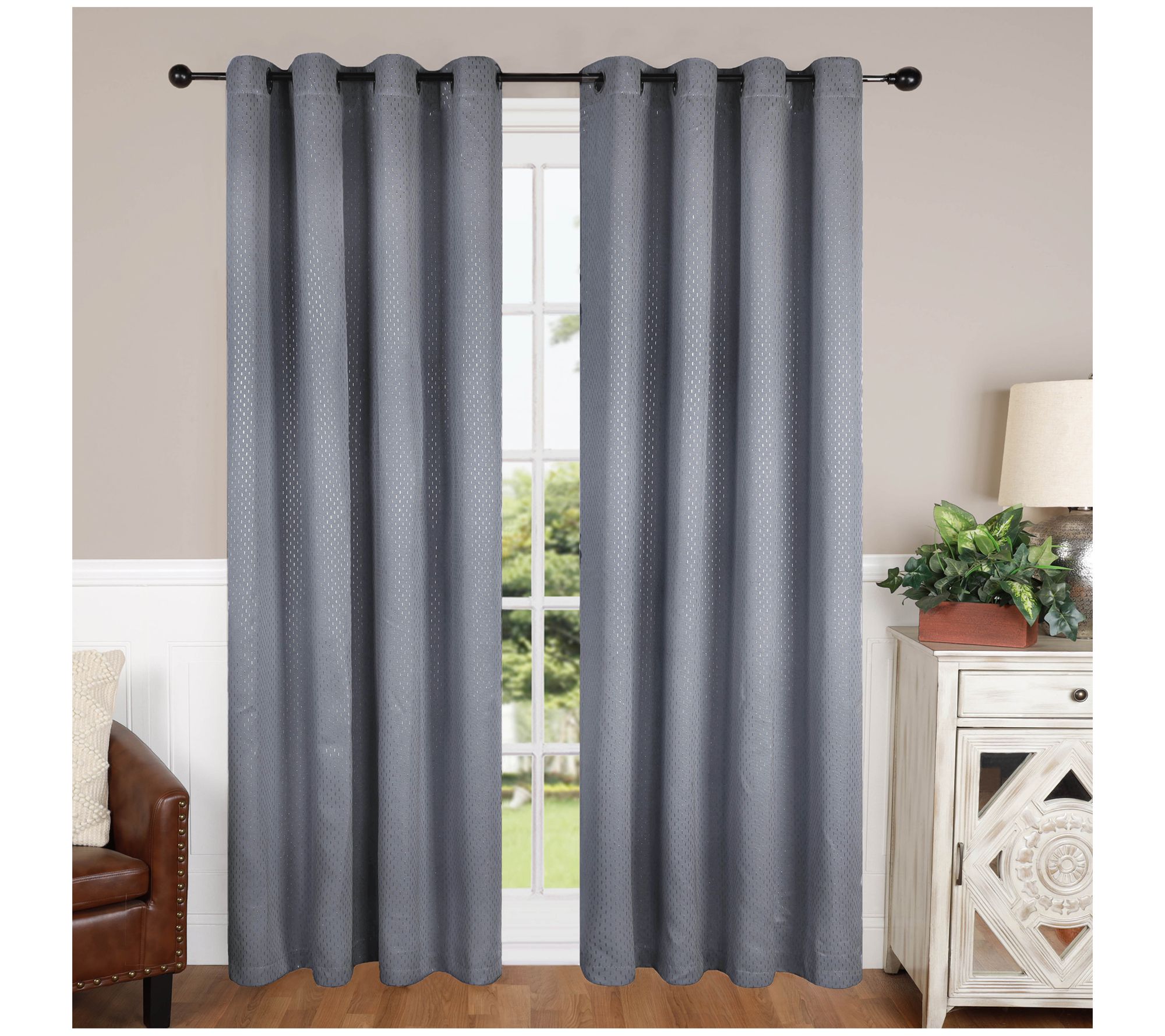 Superior Shimmer Insulated Blackout Grommet Curtains, 52 x 96
