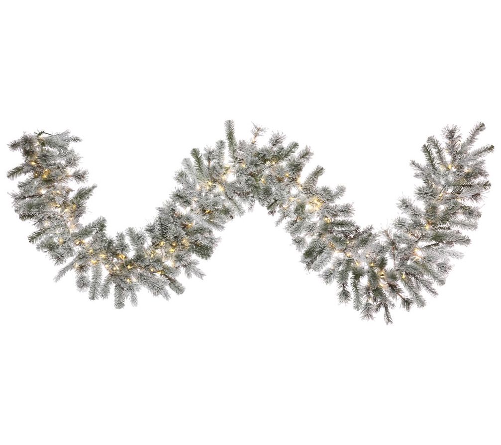 Vickerman 9' x 14" Flocked Kiana Garland 3mm 200WW