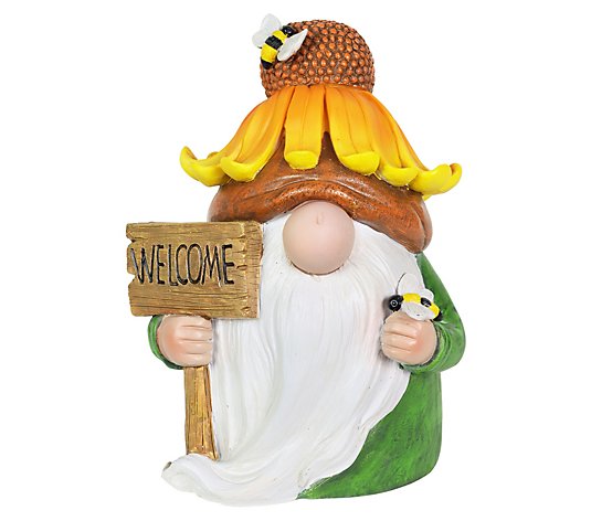 Exhart Solar Color Changing Nose Welcome Gnome