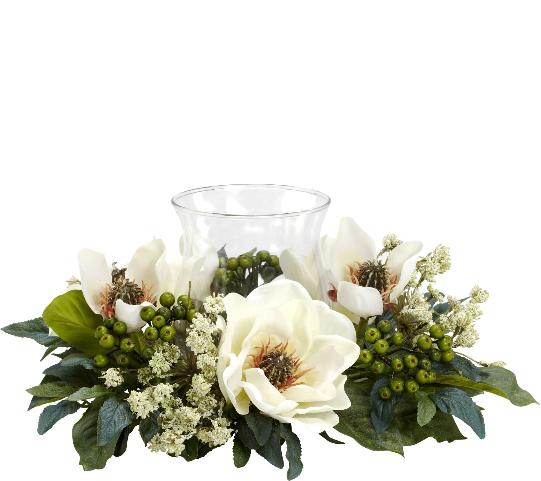 Magnolia Candelabrum Flower Arrangement by Nearly Natural