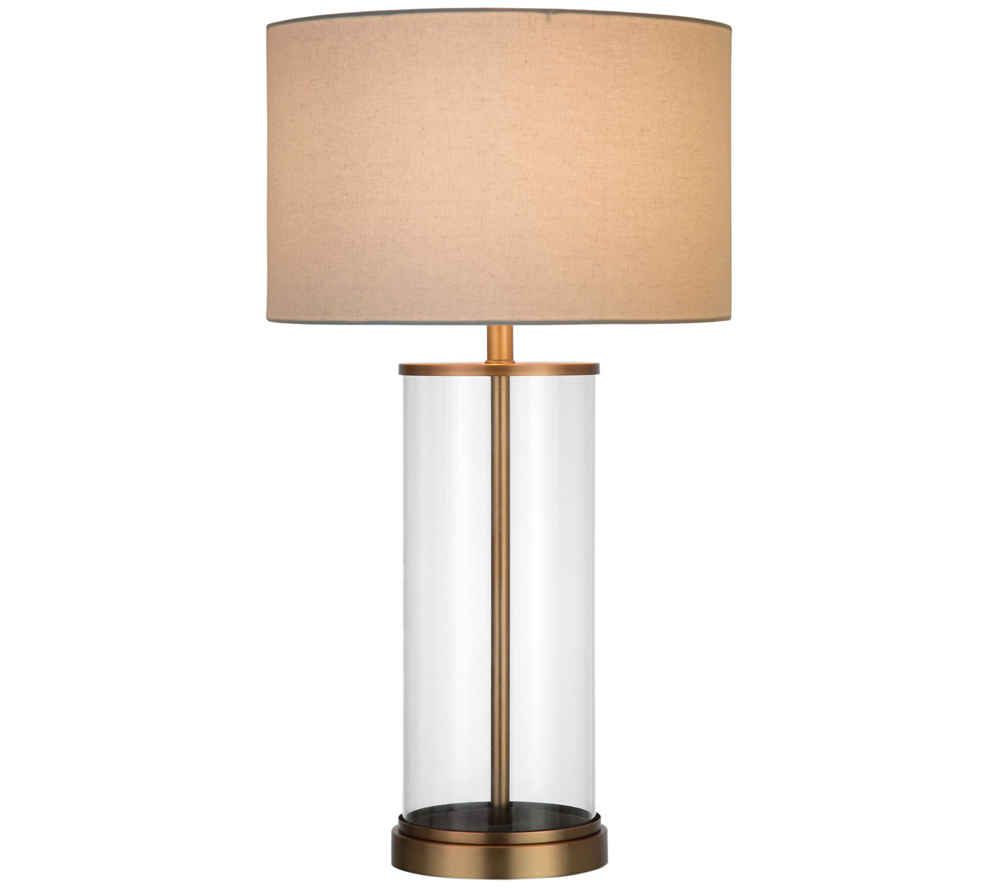 Hudson & Canal Rowan Classic Glass Table Lamp with Linen Shade