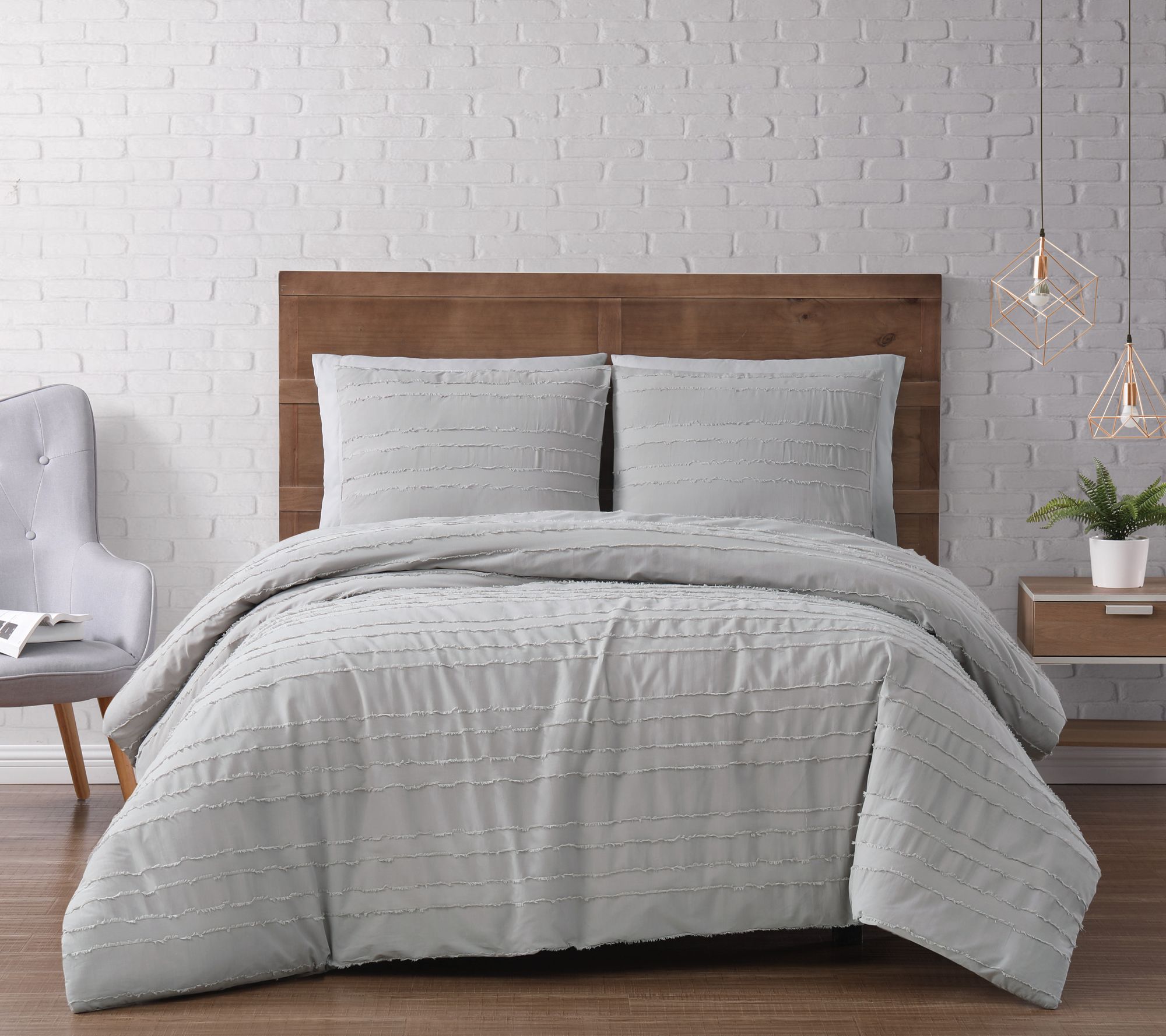 Brooklyn Loom Carlisle Stripe Full/Queen Comforter Set - QVC.com