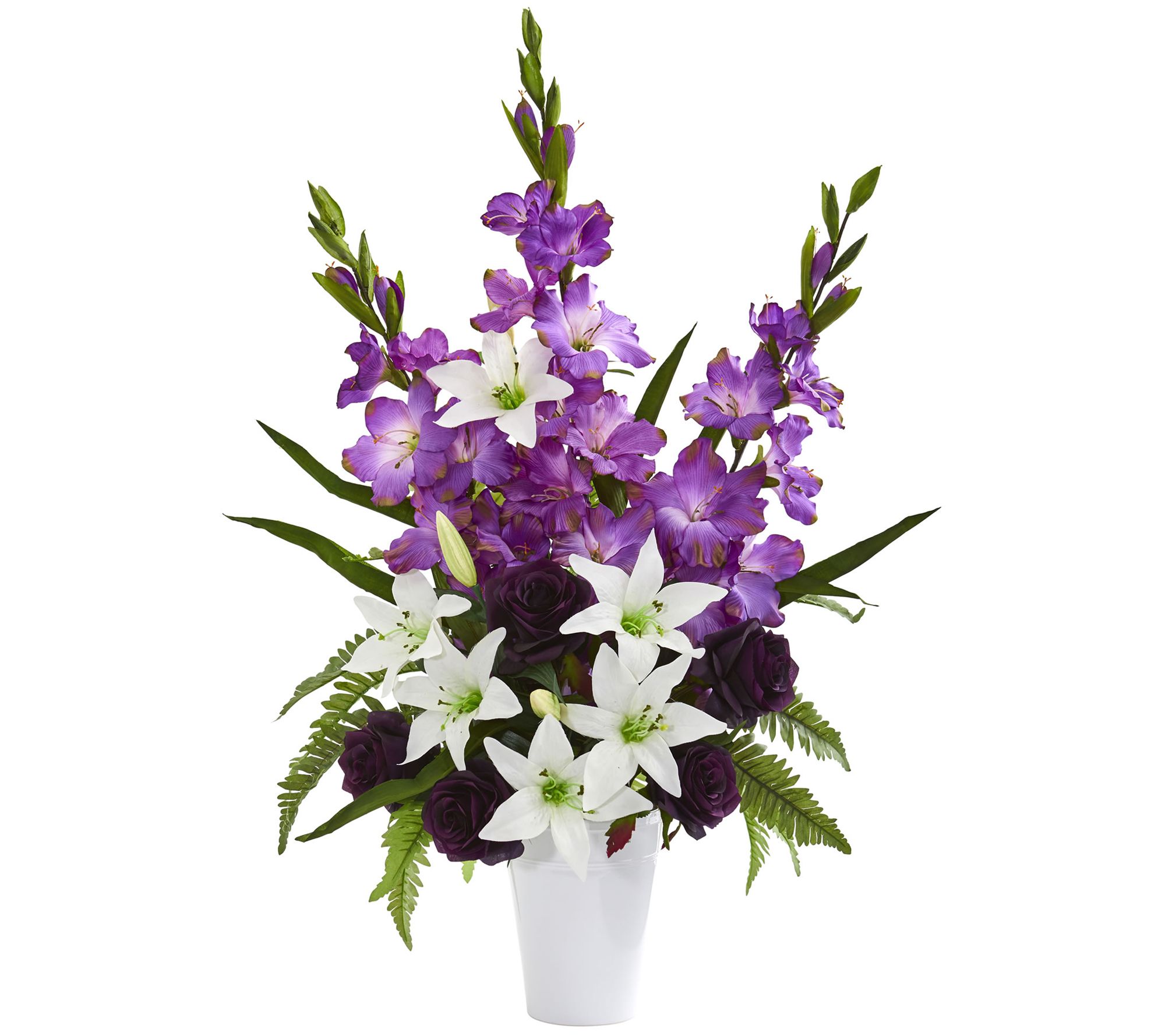 Mixed Flowers Arrangement in Vase by Nearly Natural