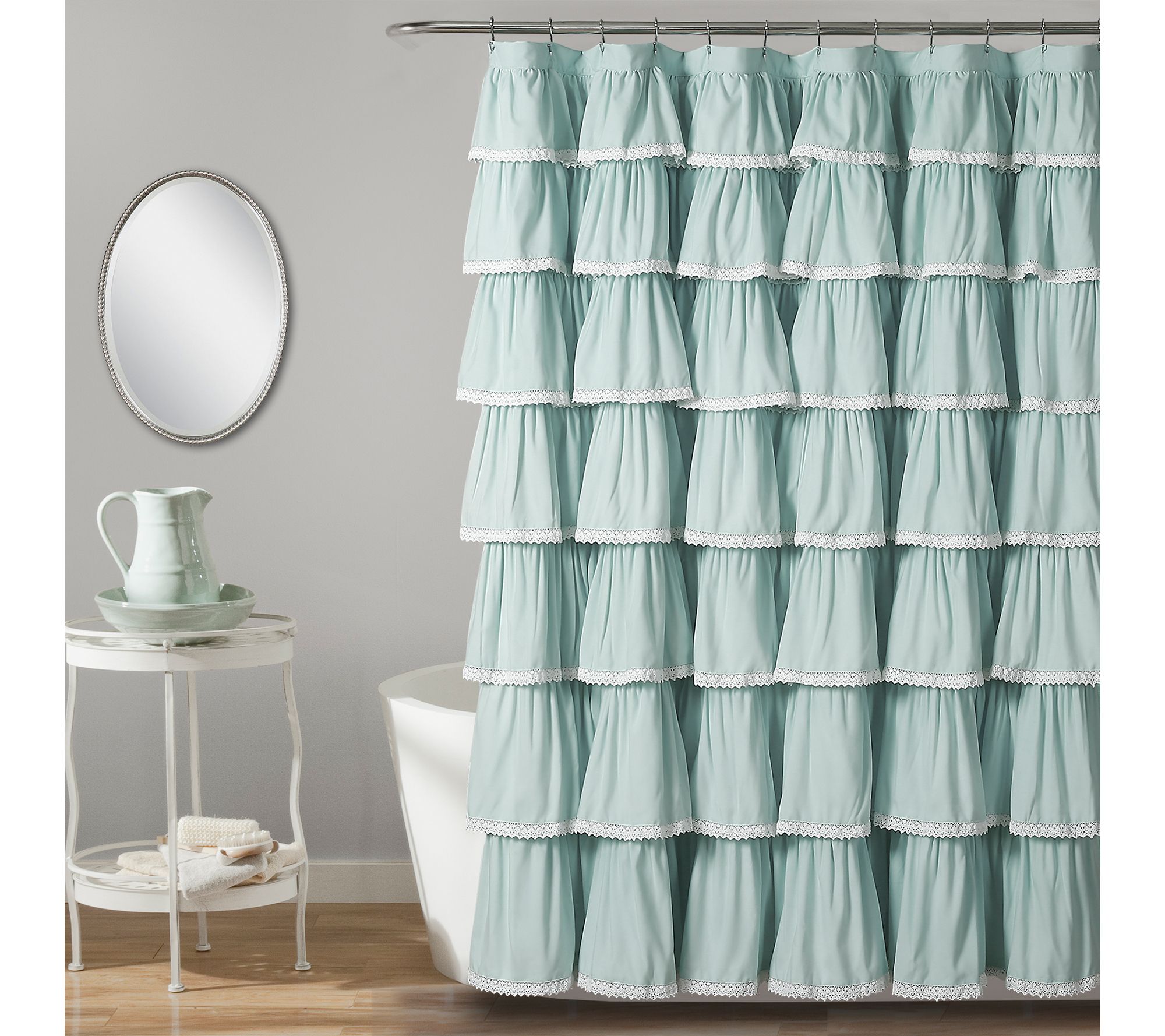 Lace Ruffle 72" x 72" Shower Curtain by Lush Decor