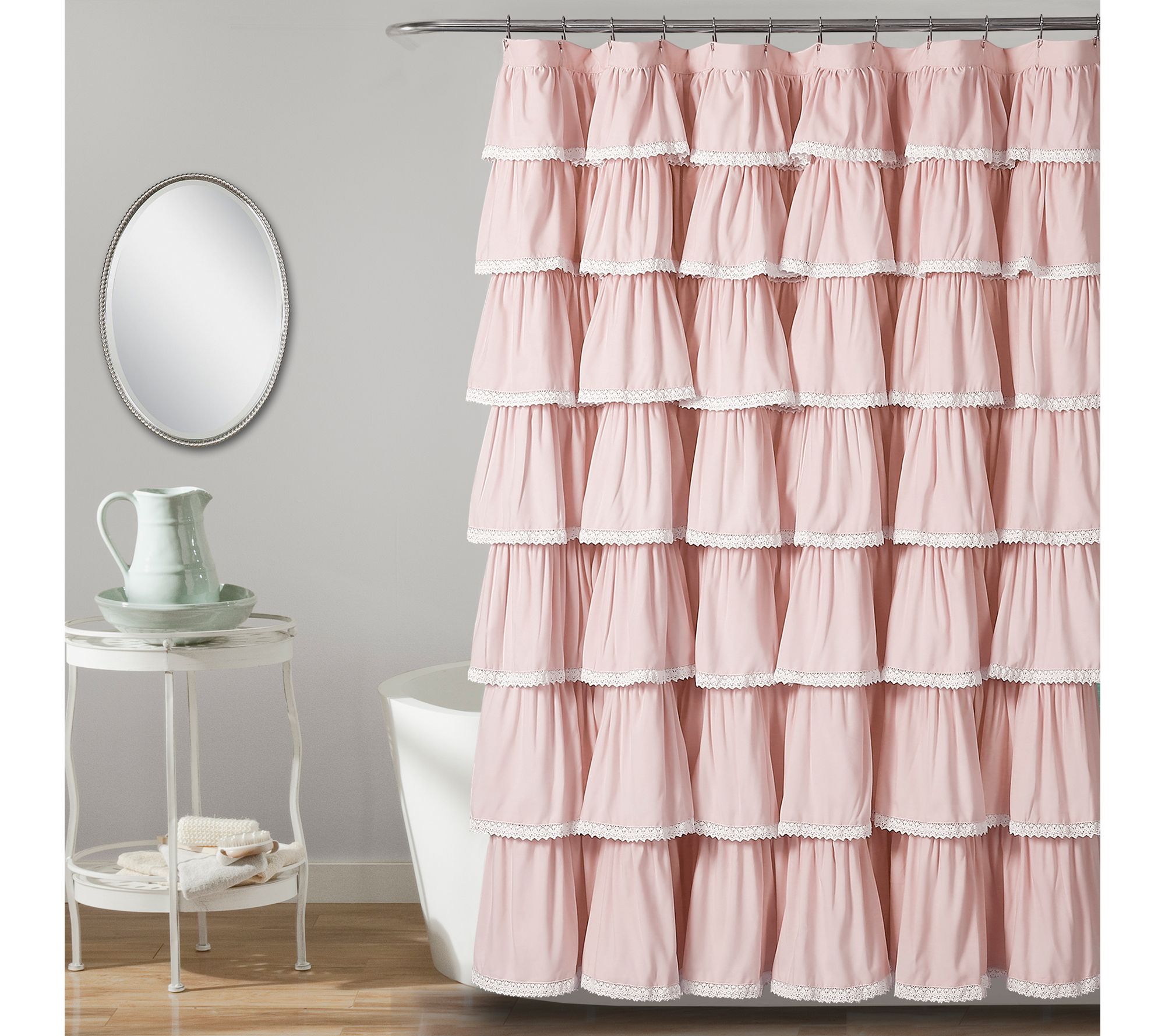Lace Ruffle 72" x 72" Shower Curtain by Lush Decor