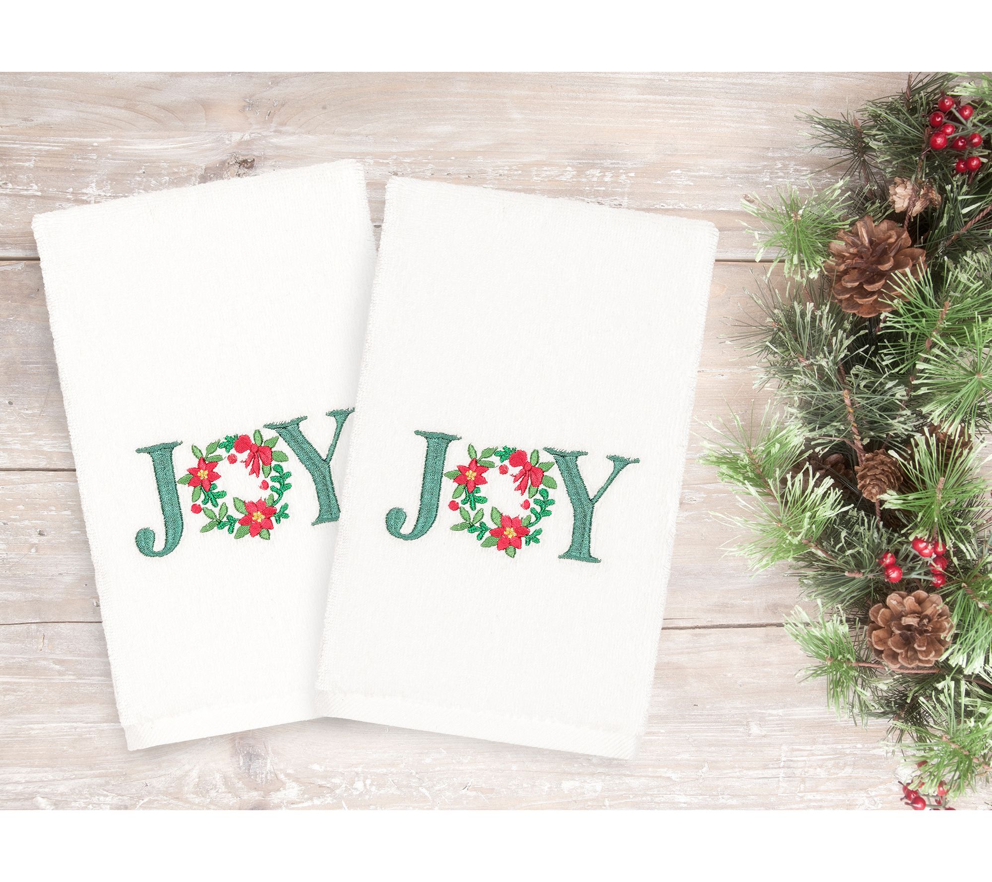 Linum Home Textiles Christmas Joy 2Piece Hand Towels