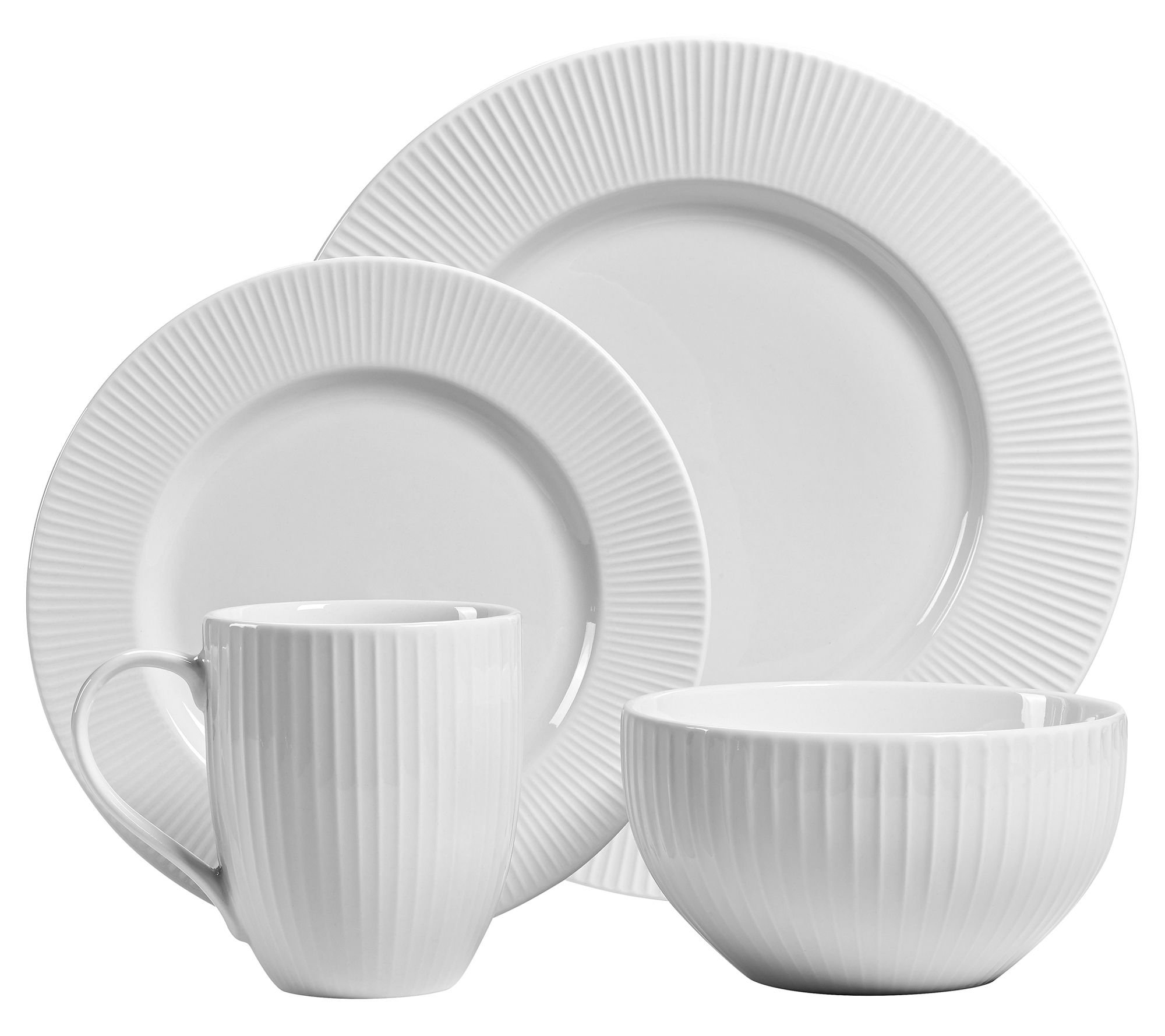Over and Back Radiant 16Piece Dinnerware Set,Service for 4