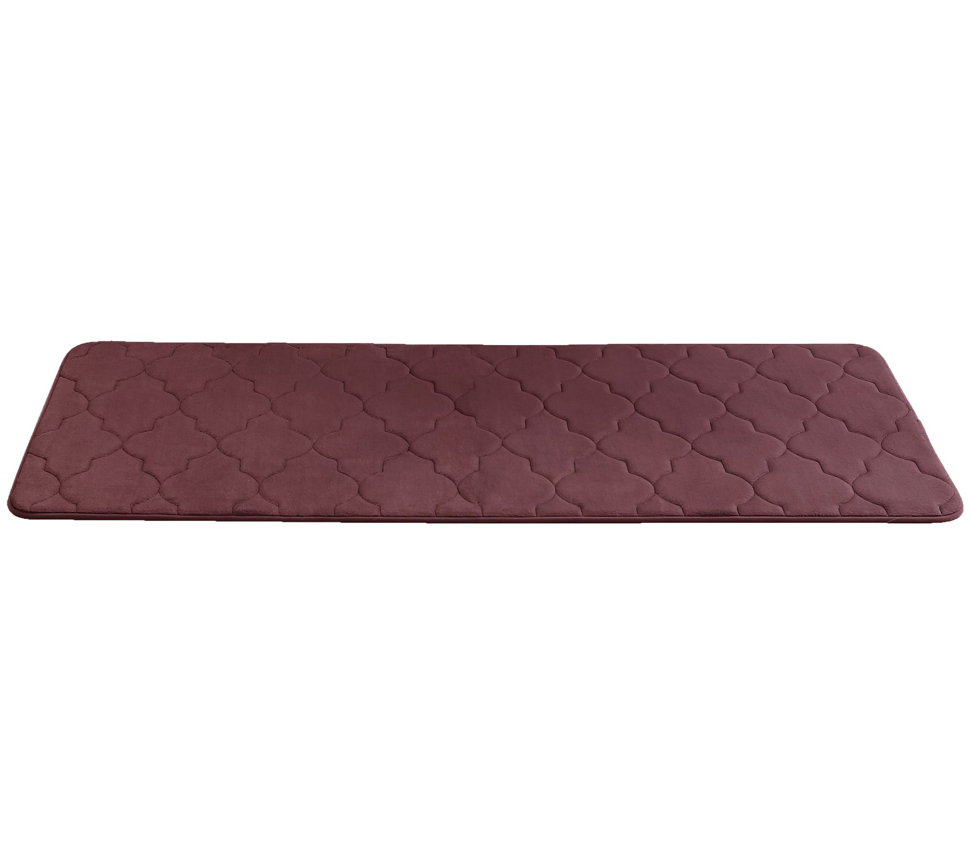 Home Amadora Quatrefoil Memory Foam Bath Runner Burgundy - VCNY