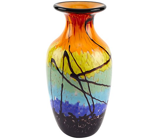 Badash Crystal Allura Murano Style Urn Shape 10.5" Vase