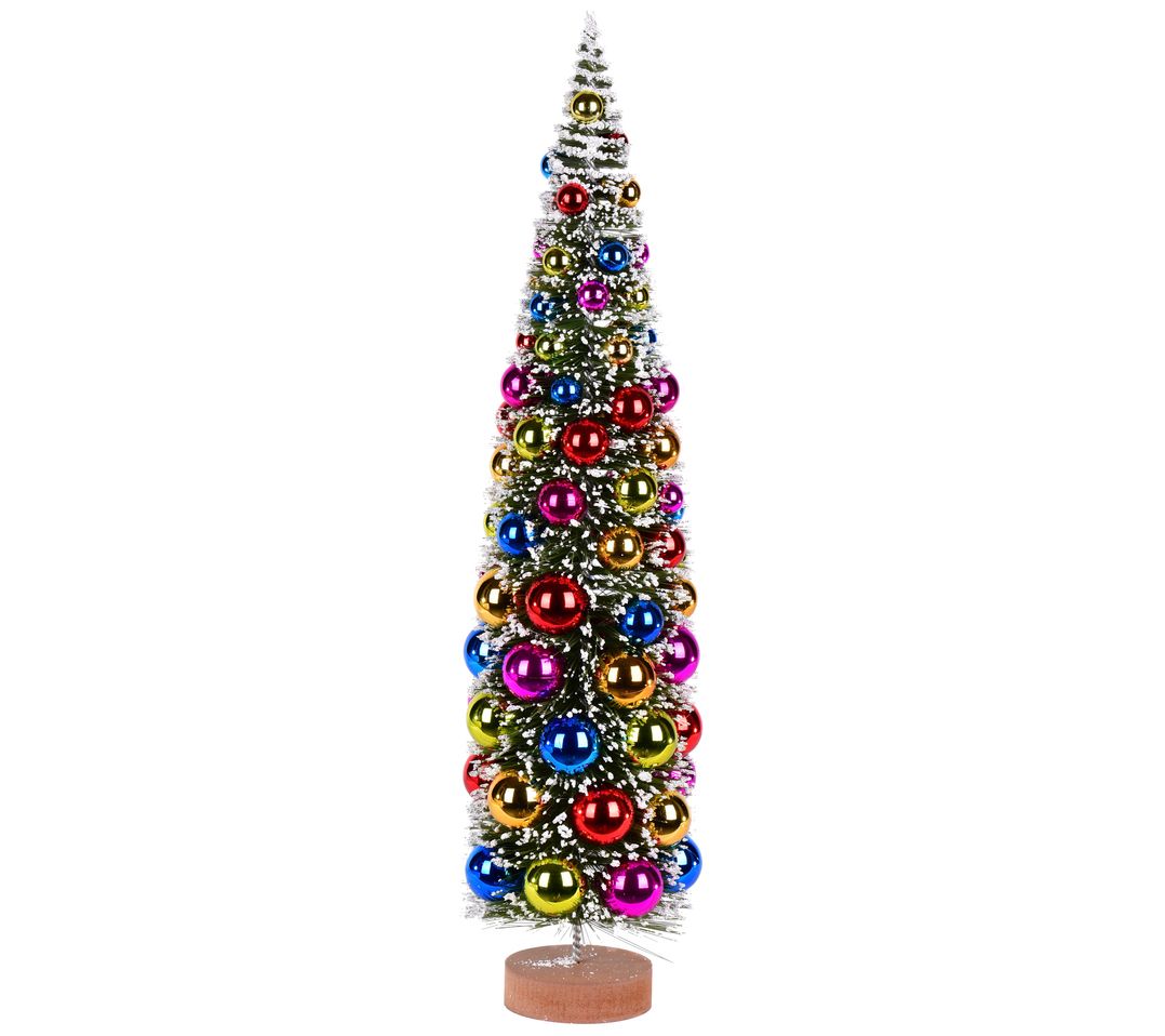 Vickerman 24" Frosted Green Tree with ColorfulOrnaments