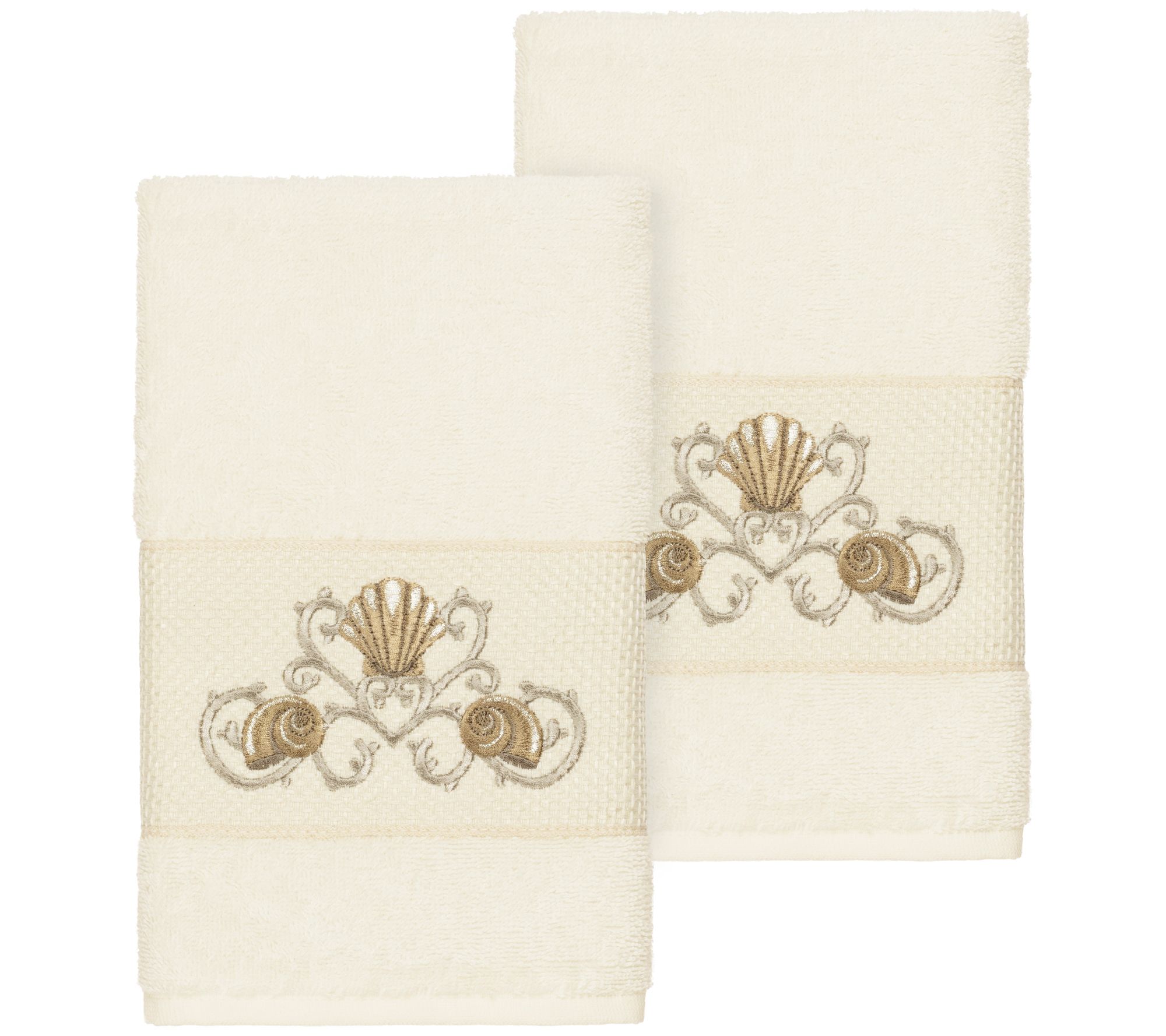 Linum Home Textiles Bella 2PC Embellished HandTowel Set