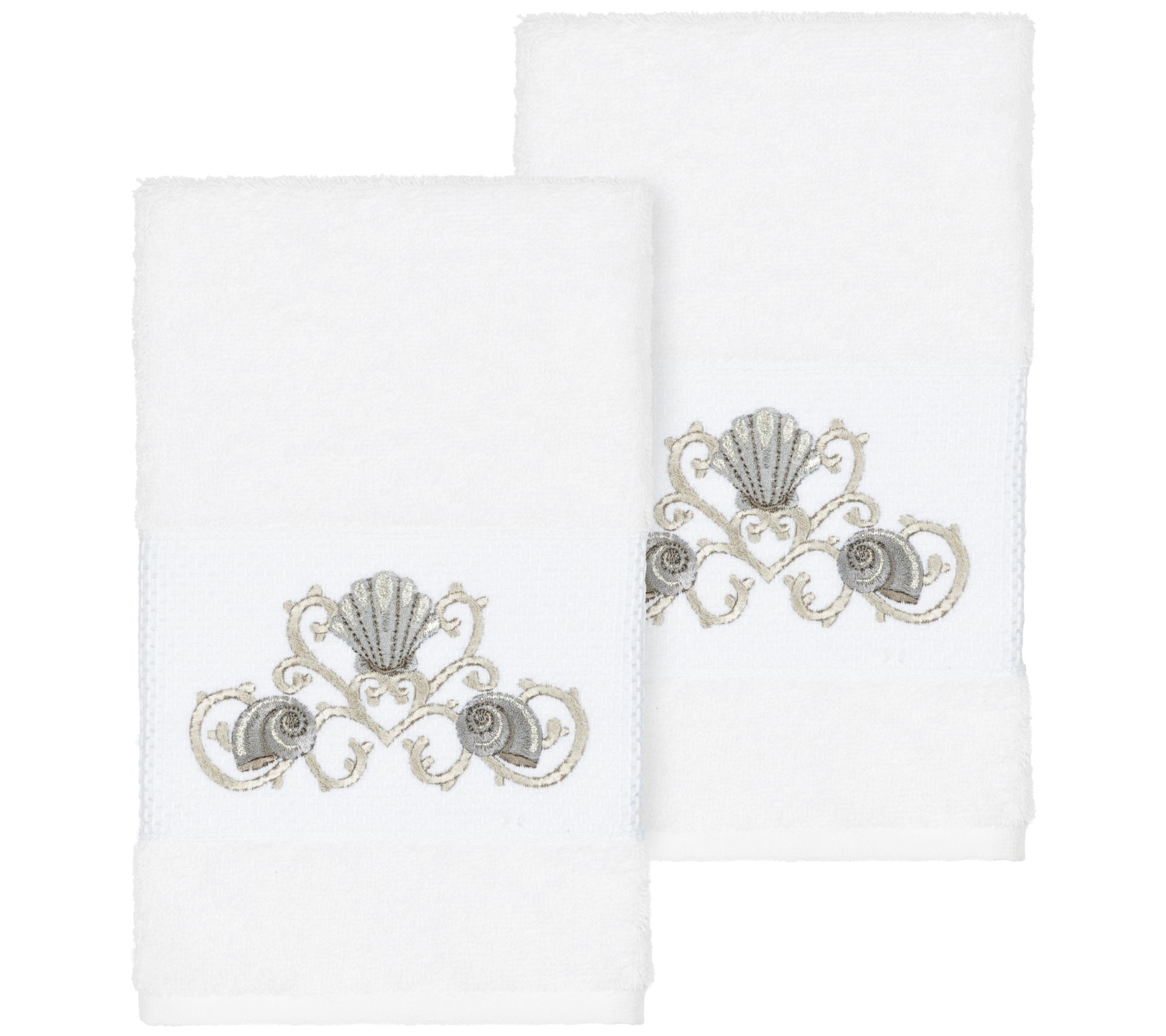 Linum Home Textiles Bella 2PC Embellished HandTowel Set