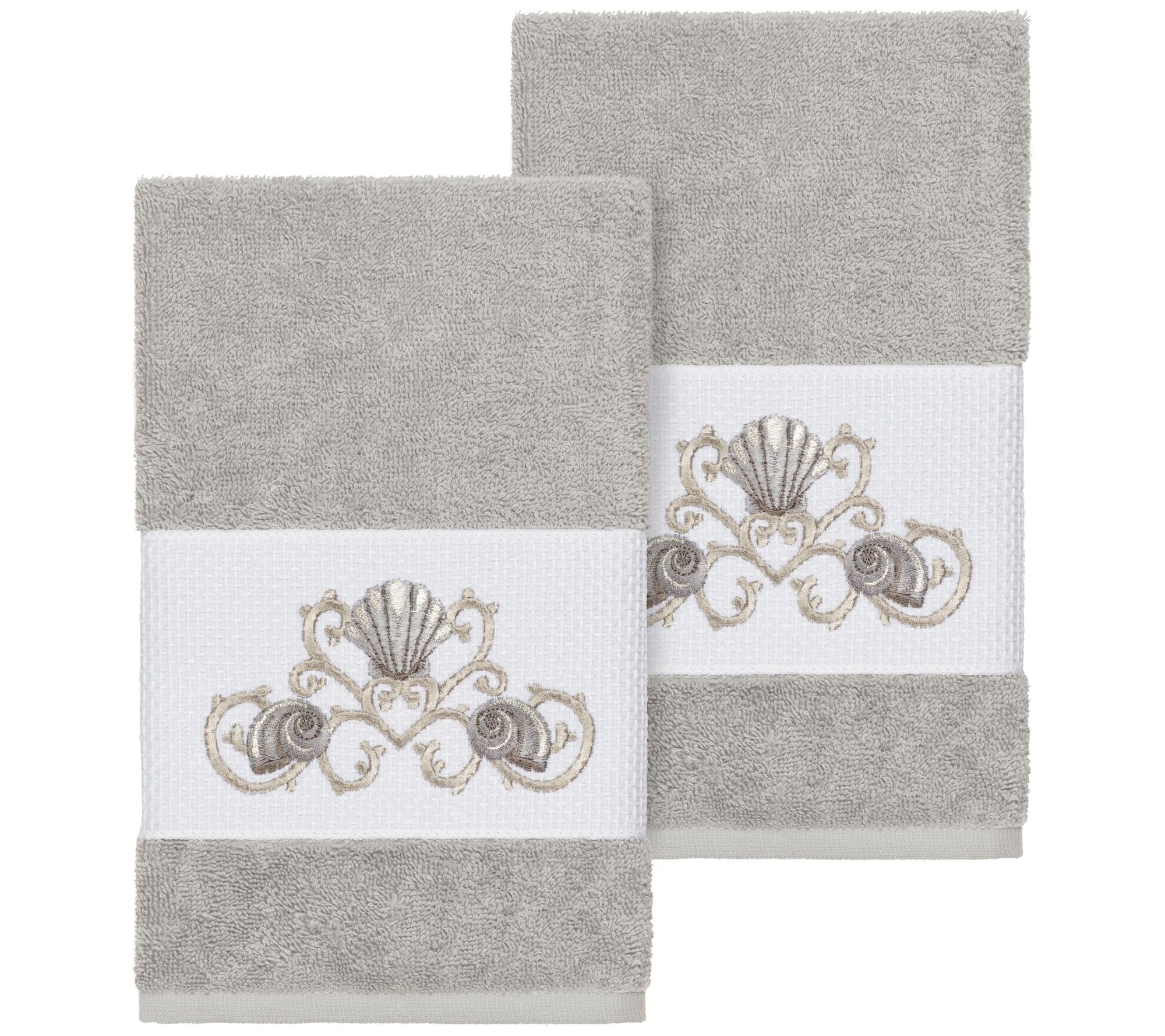 Linum Home Textiles Bella 2PC Embellished HandTowel Set