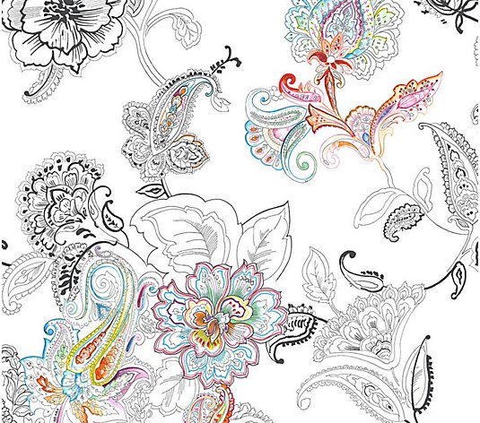 NextWall Colorful Paisley Peel and Stick Wallpaper Roll