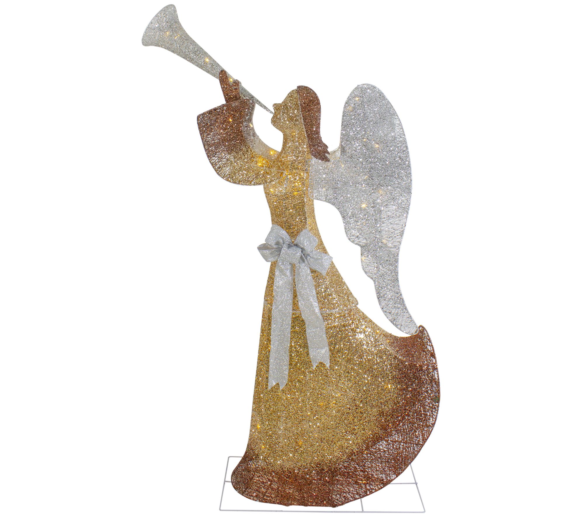Northlight 63" Gold LED Lighted Angel w/ Trumpet Outdoor