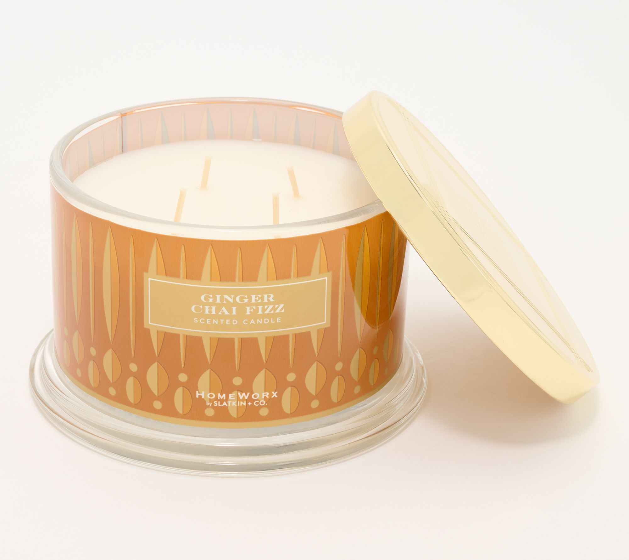 HomeWorx by Slatkin & Co. Single 18oz Ginger Chai Fizz Candle - QVC.com