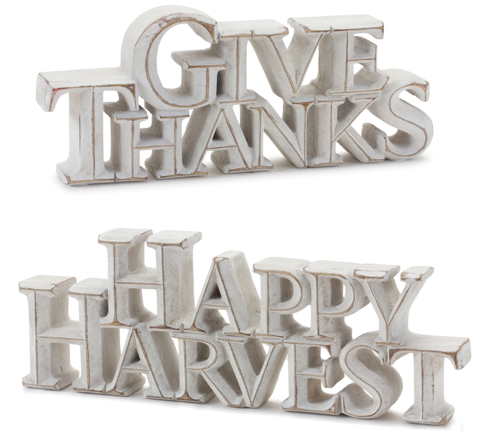 Melrose Happy Harvest & Give Thanks Tabletop Sign - Set of Two