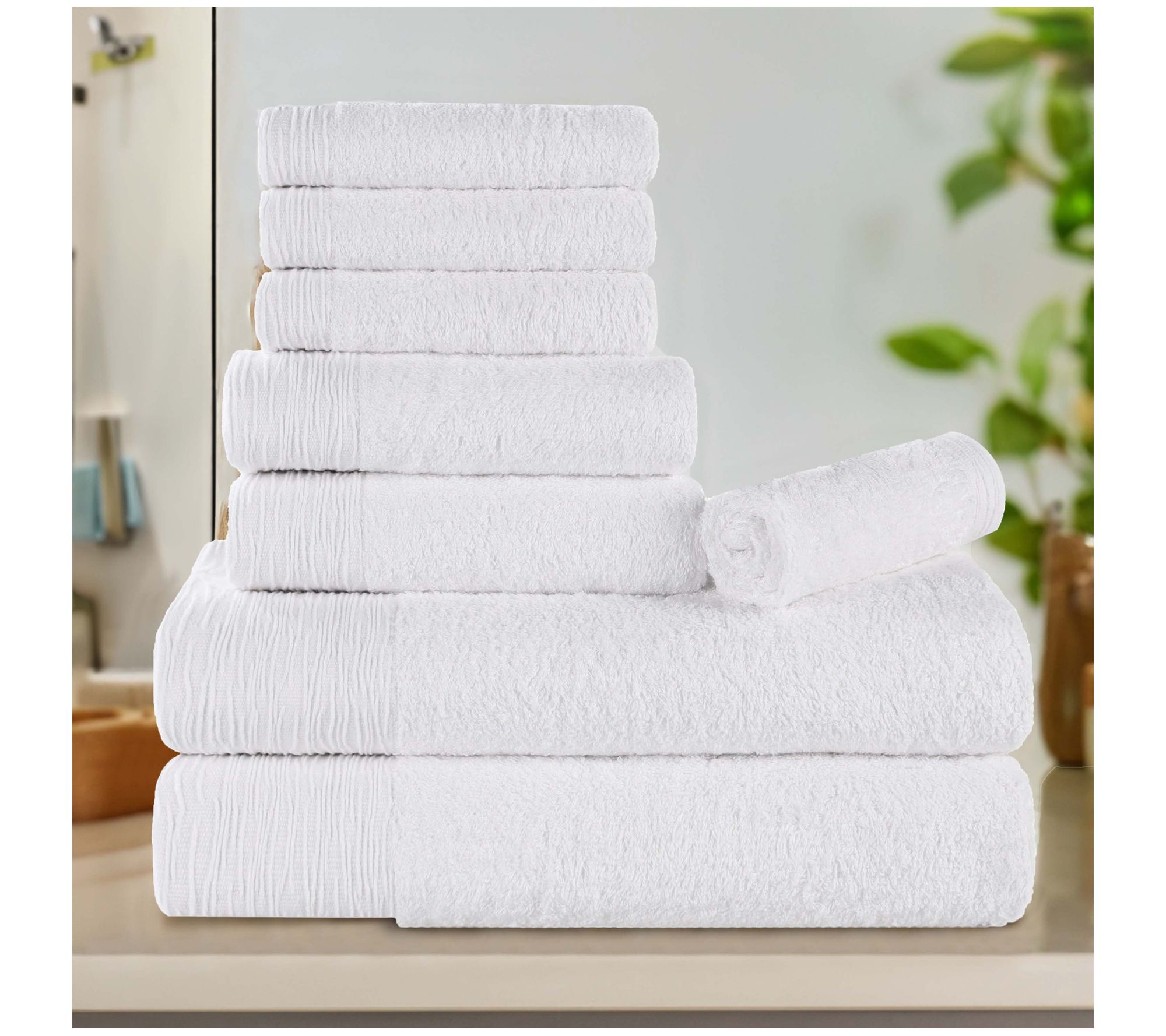 Superior Rayon made from Bamboo Solid 8-Piece Twel Set