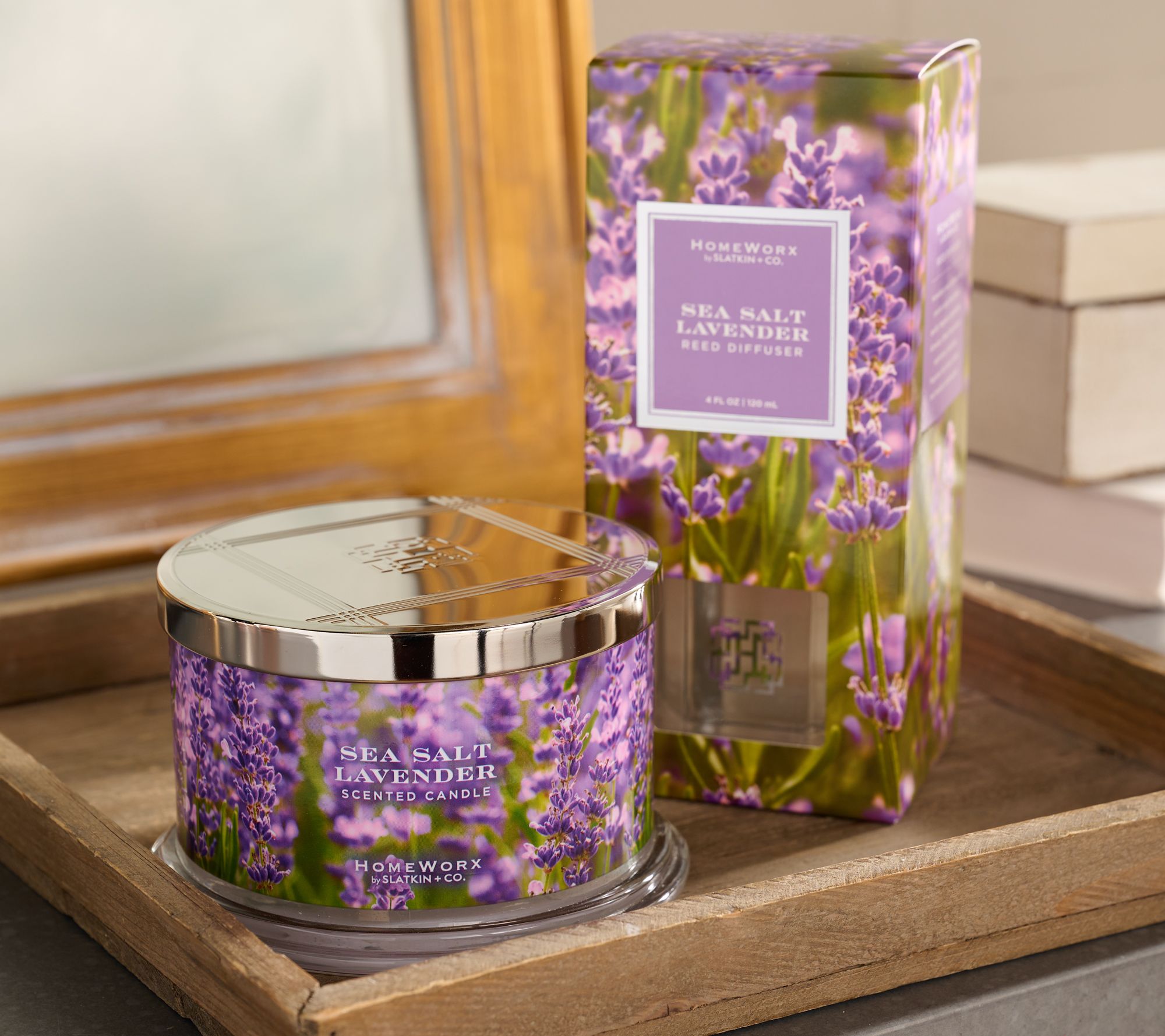 "As Is" HomeWorx by Slatkin & Co. Sea Salt Candle & Diffuser Set