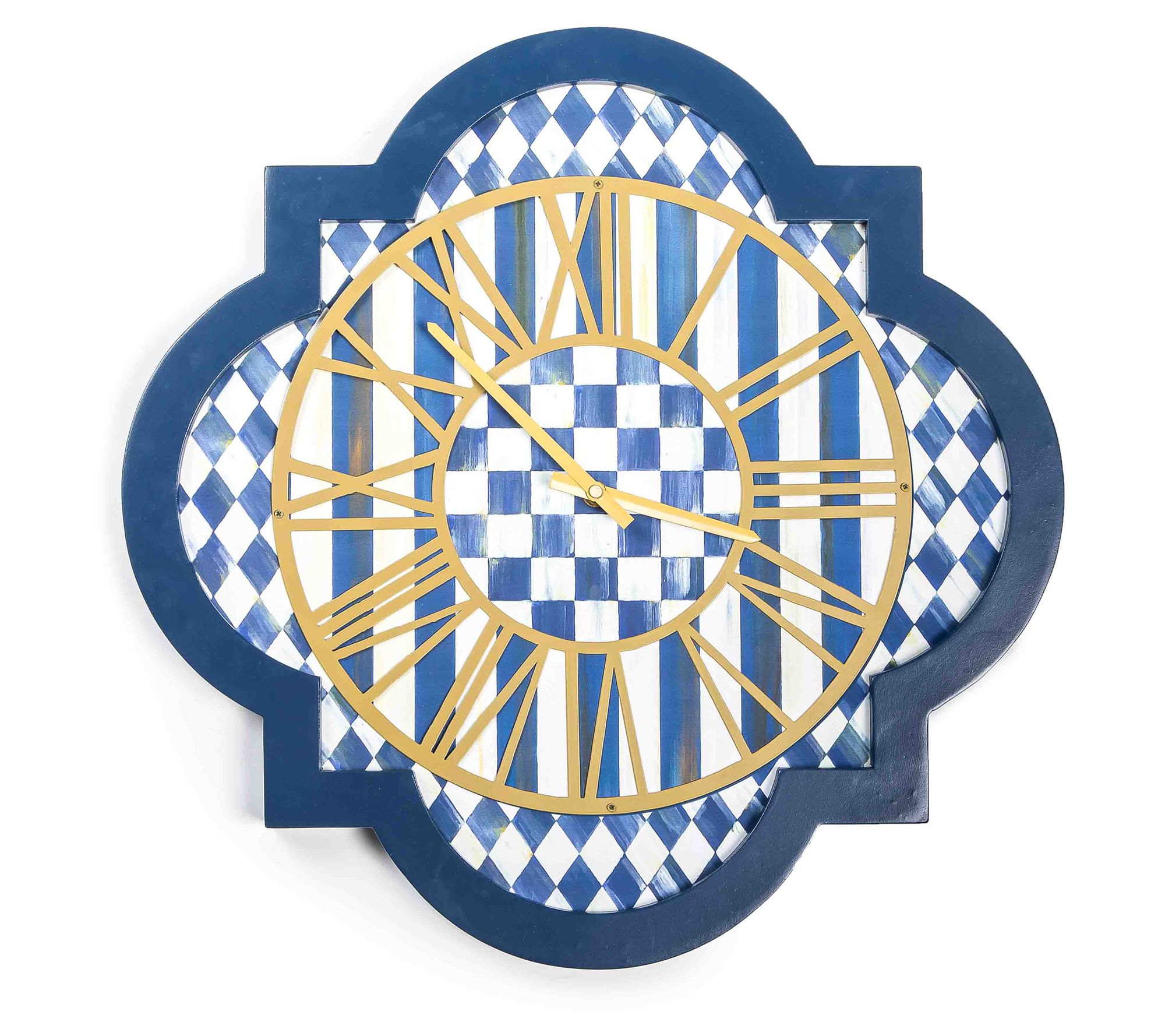 MacKenzie-Childs Royal Check Tile Wall Clock - QVC.com