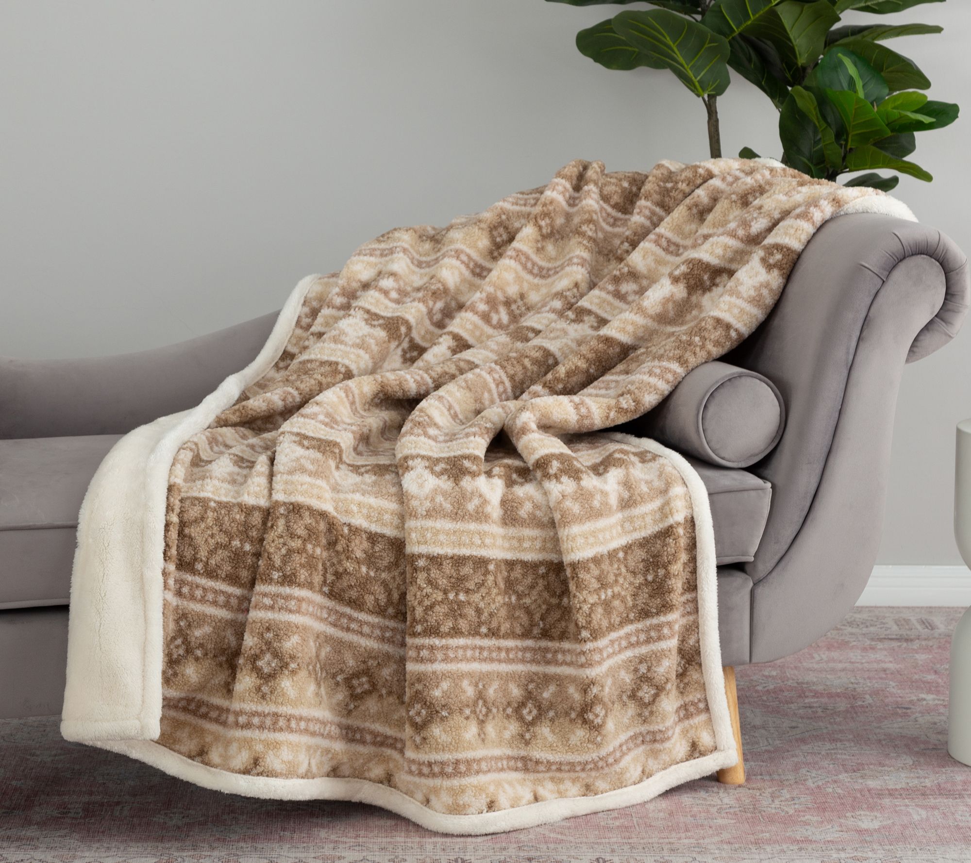 Berkshire Fairisle Teddy Boucle Reverse Spaloft 60x70 Throw