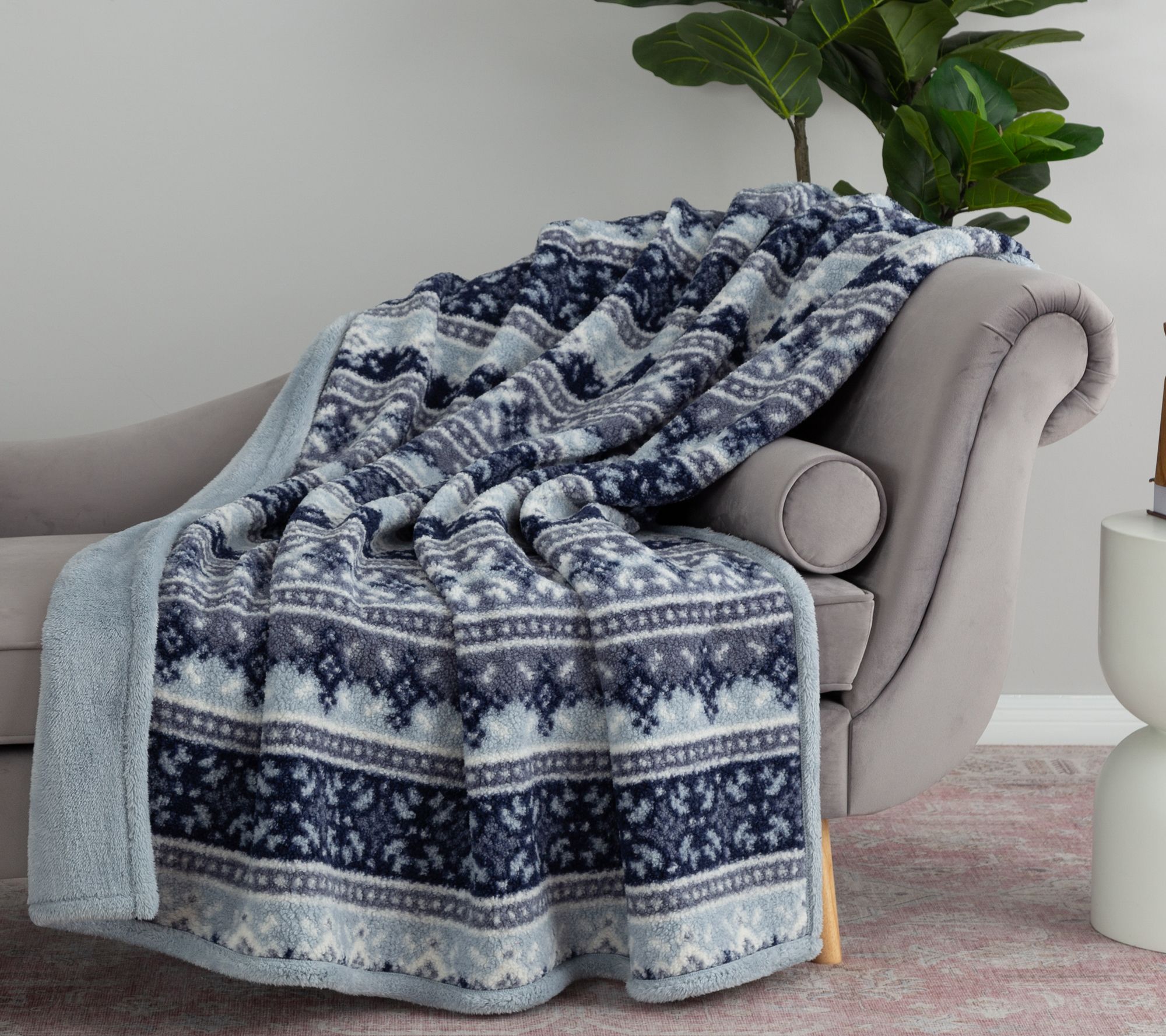 Berkshire Fairisle Teddy Boucle Reverse Spaloft 60x70 Throw