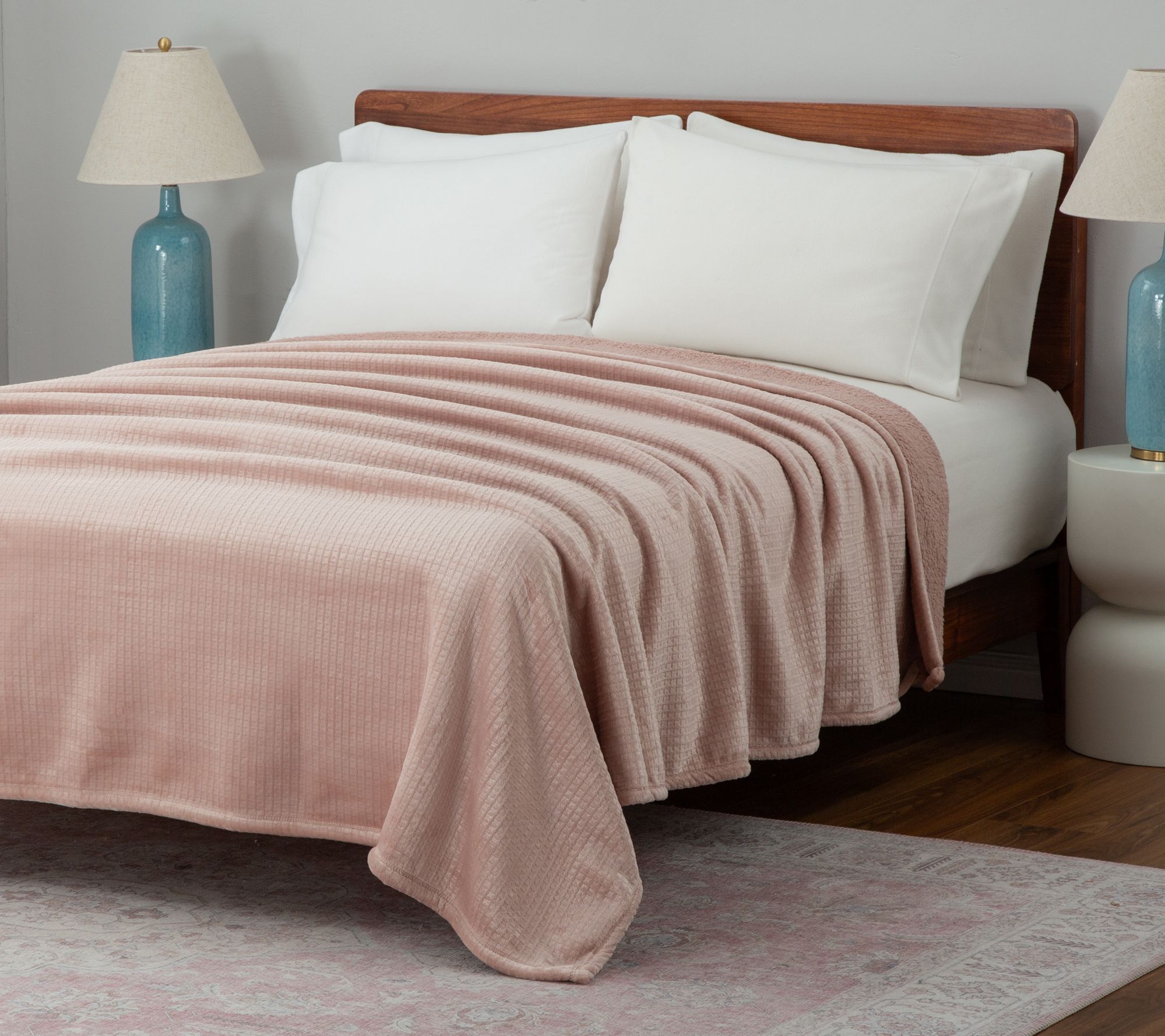 Berkshire Embossed Waffle Velvetsoft & Sherpa Blanket - King