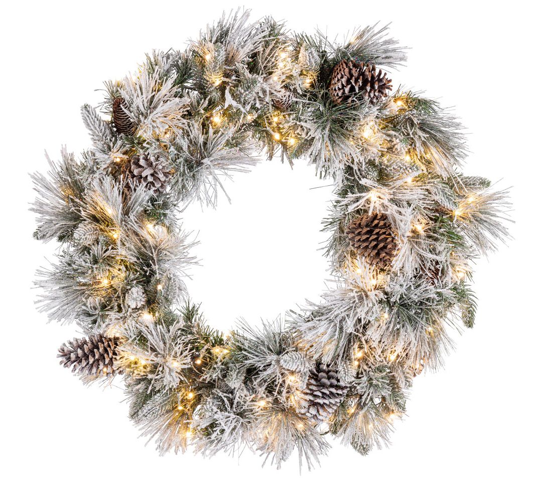 Luxurious 30 in Prelit Mixed Tips Wreath by Ste rling