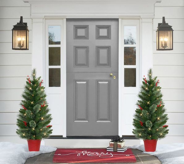 Puleo International Set of (2) 3.5ft Potted Christmas Tree