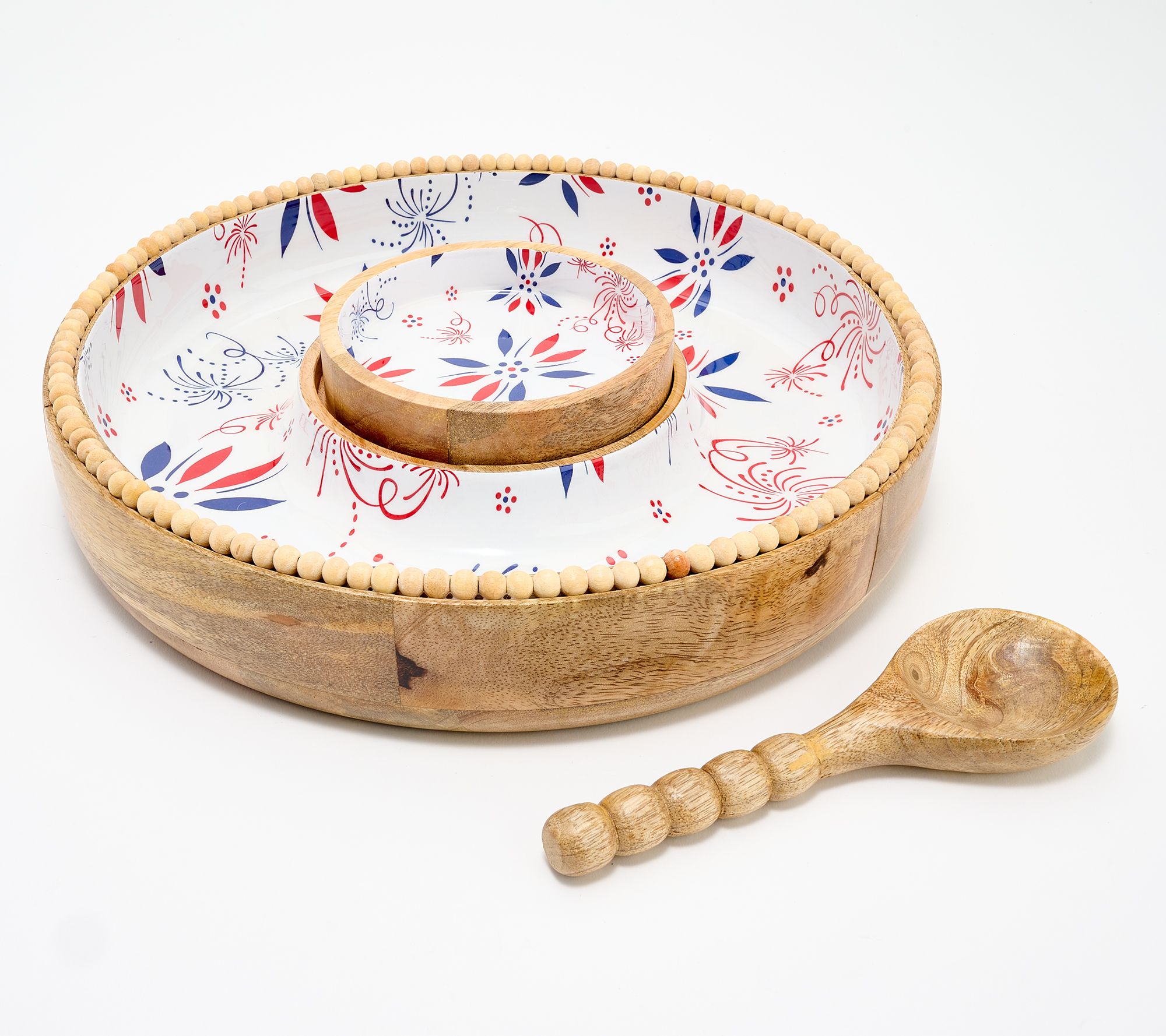 "As Is" Temp-tations Seasonal Wood Chip and Dip Bowl