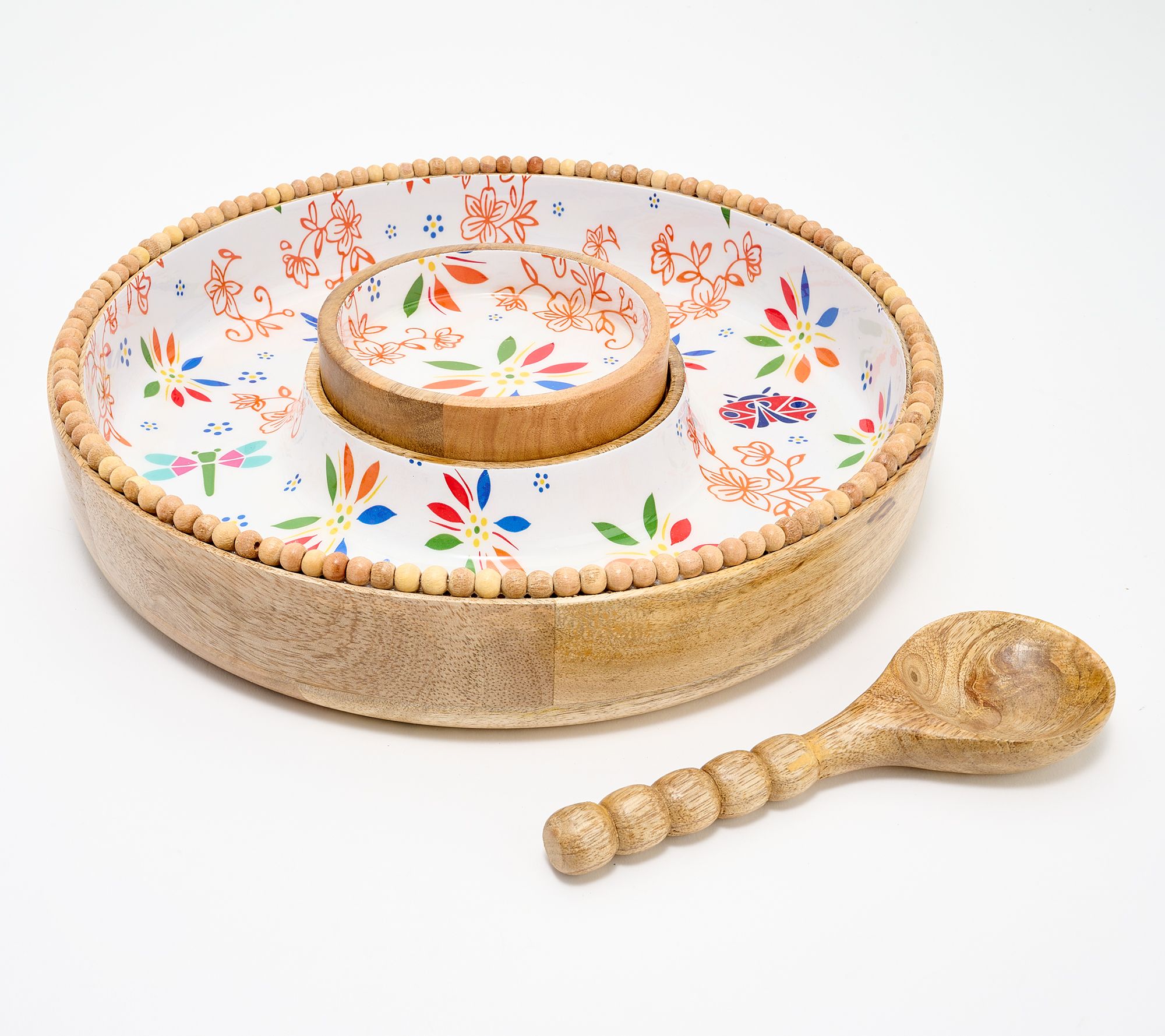 "As Is" Temp-tations Seasonal Wood Chip and Dip Bowl