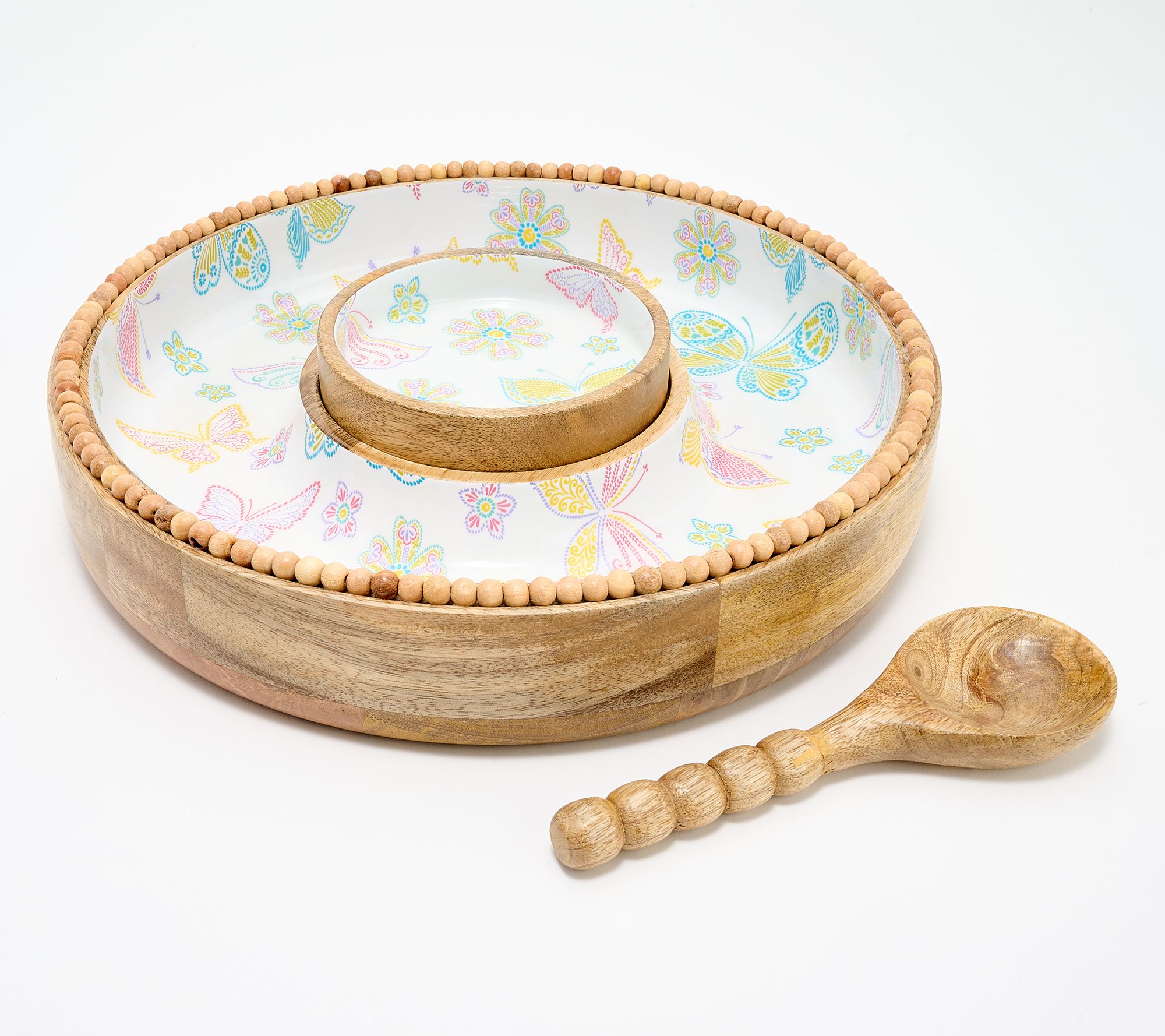 "As Is" Temp-tations Seasonal Wood Chip and Dip Bowl