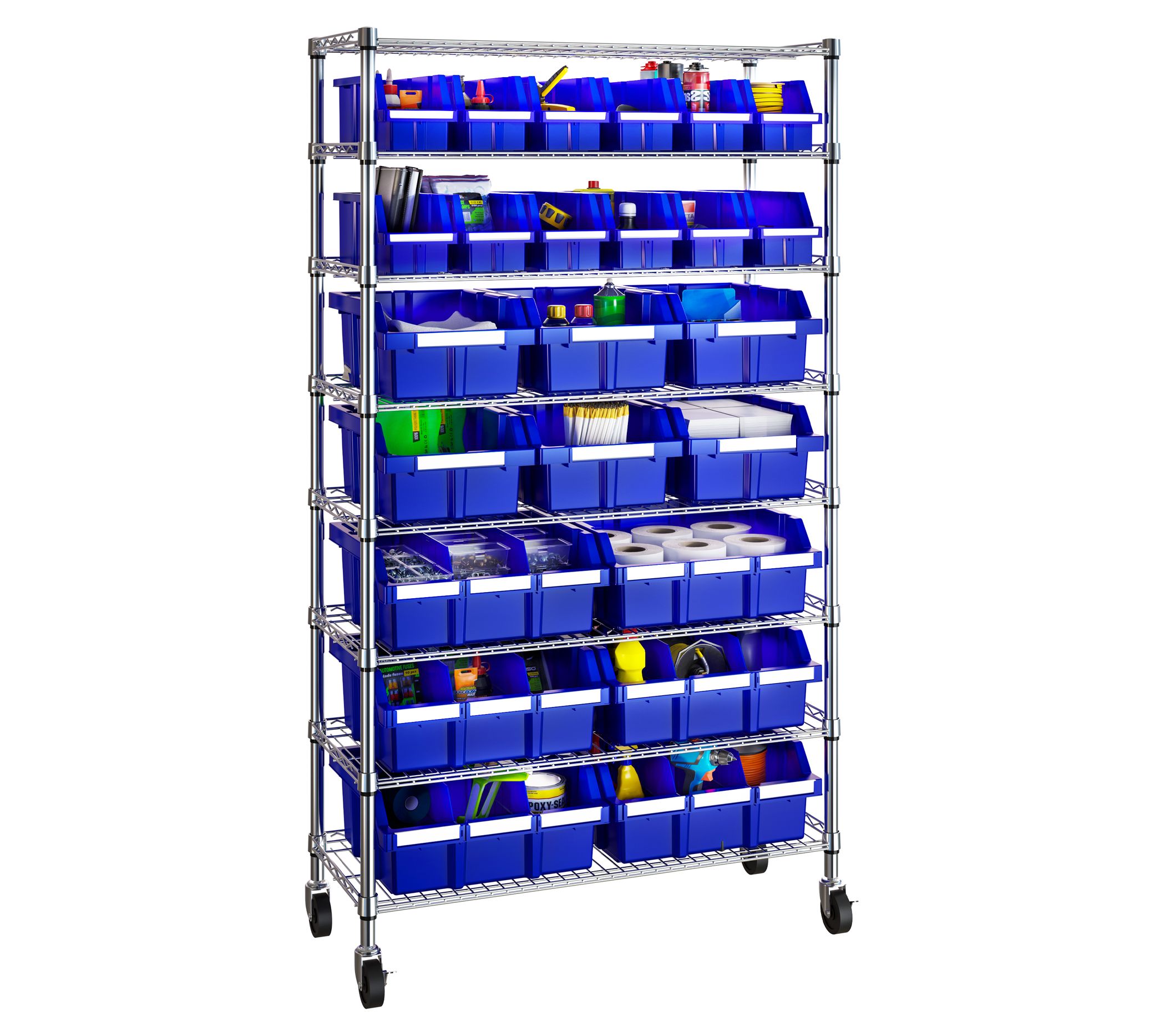 Seville Classics 8-Tier NSF 24-Bin Rack Storage System