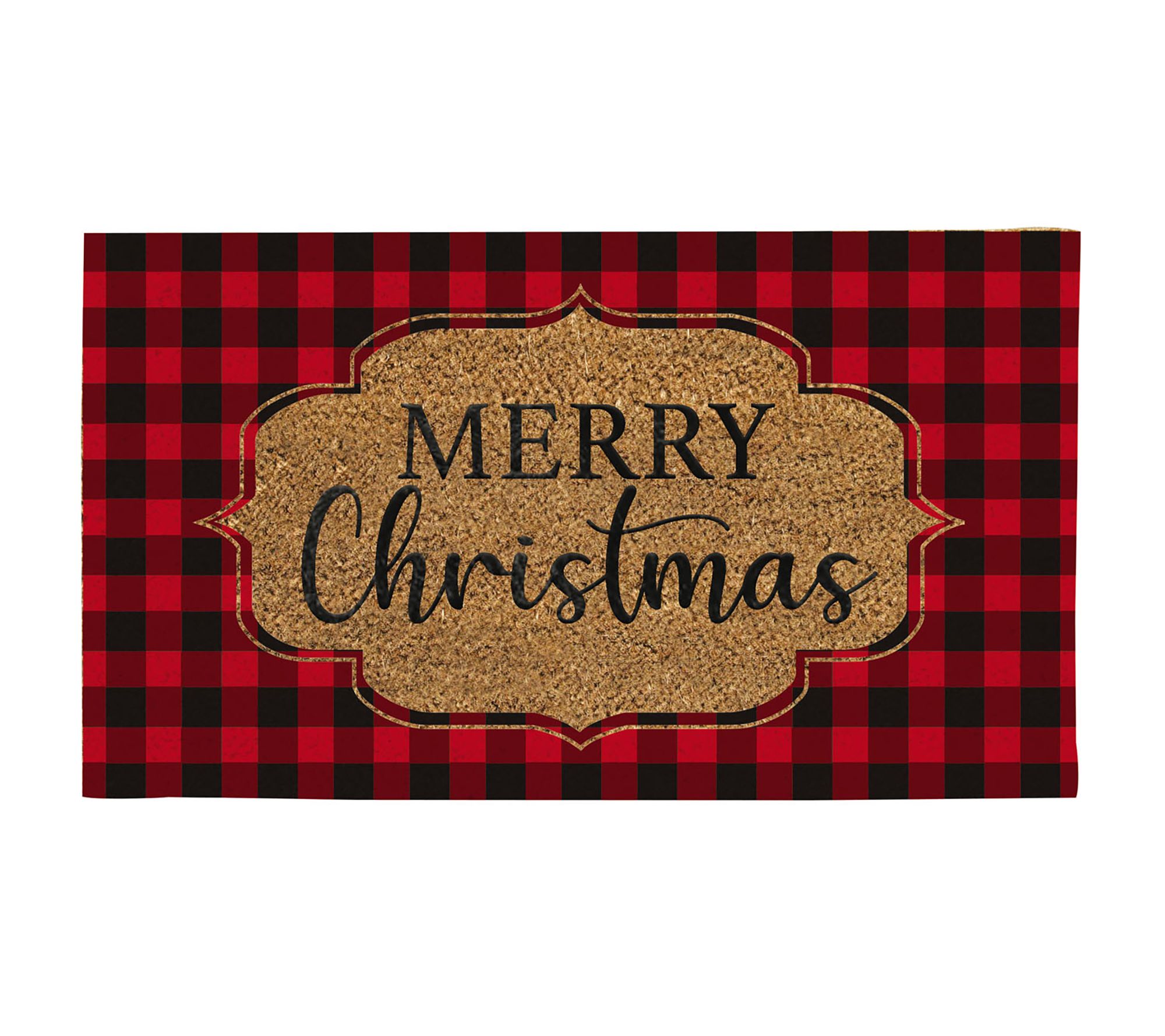 Evergreen Buffalo Check Christmas Coir Fiber Doormat