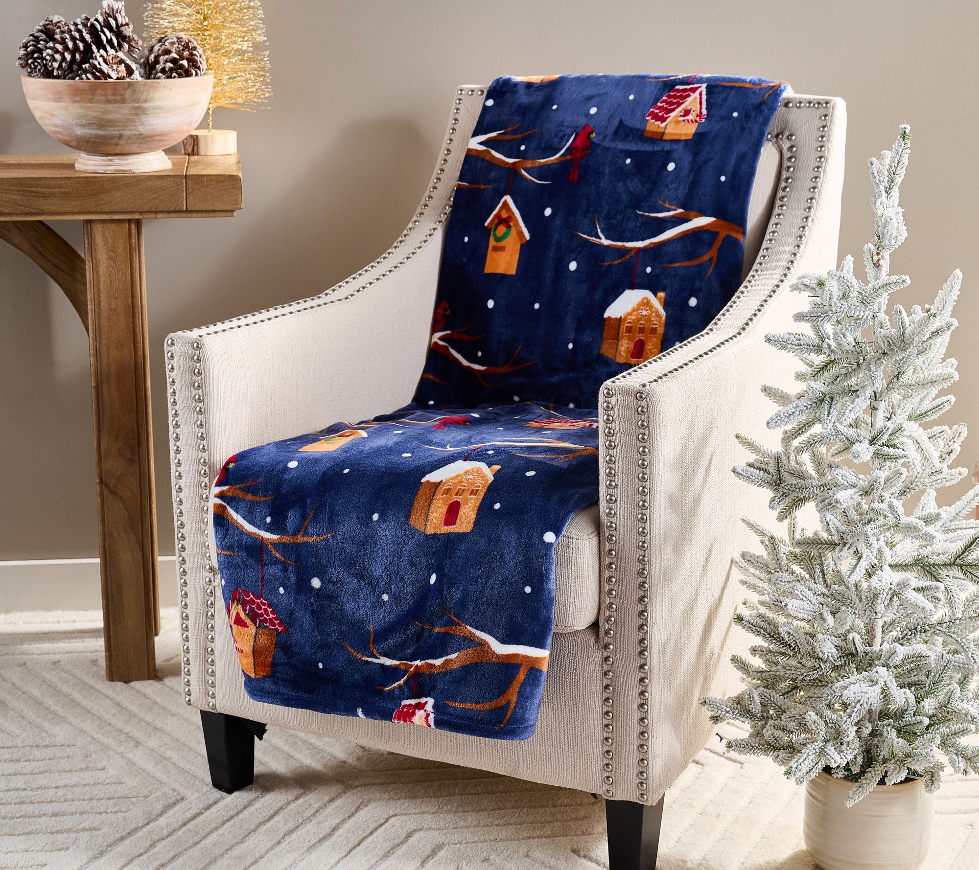 "As Is" Berkshire Velvetsoft Whimsical Christmas Throw