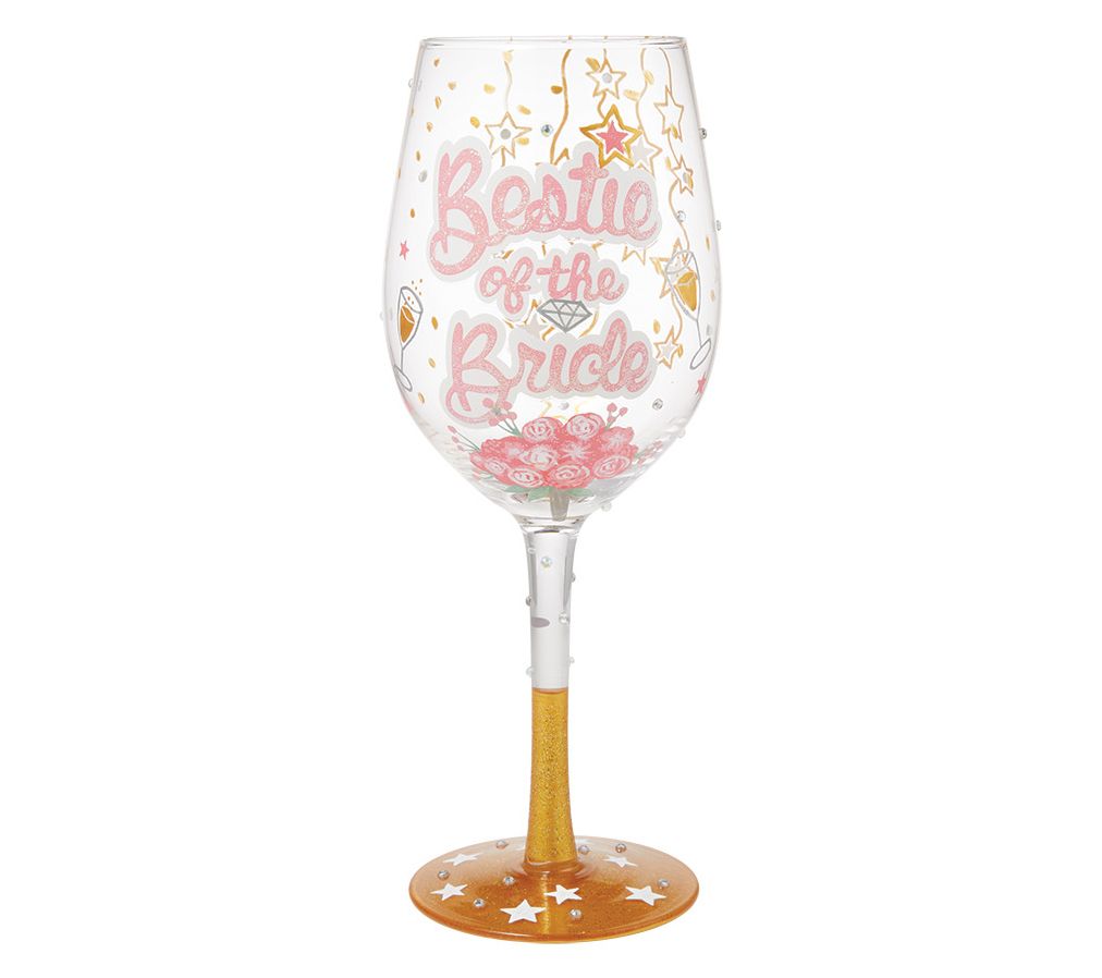 Lolita Bestie of the Bride Hand Painted Wine Glass 15oz