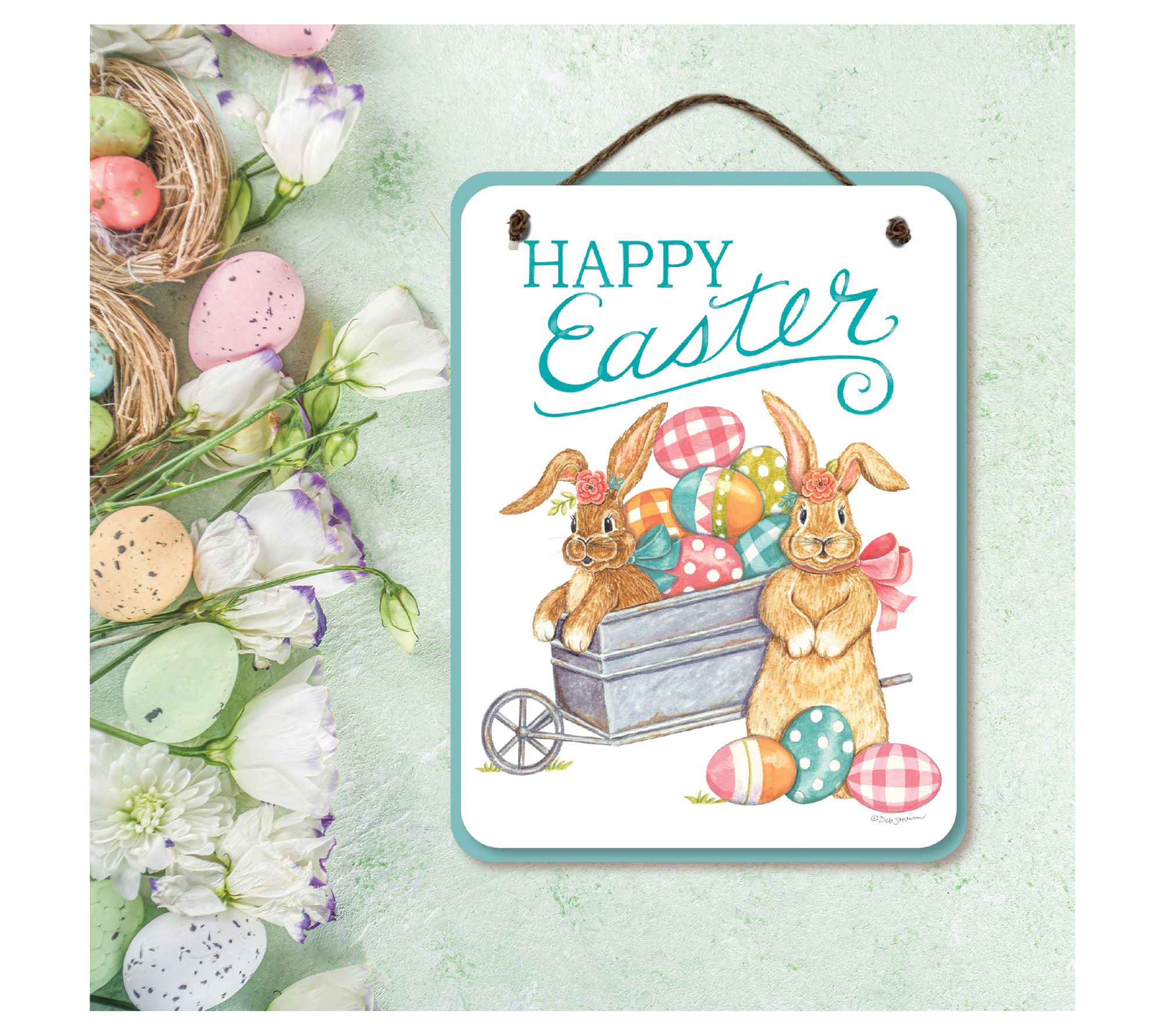 Courtside Market Happy Easter Bunny 12x16 Artboard with Twine