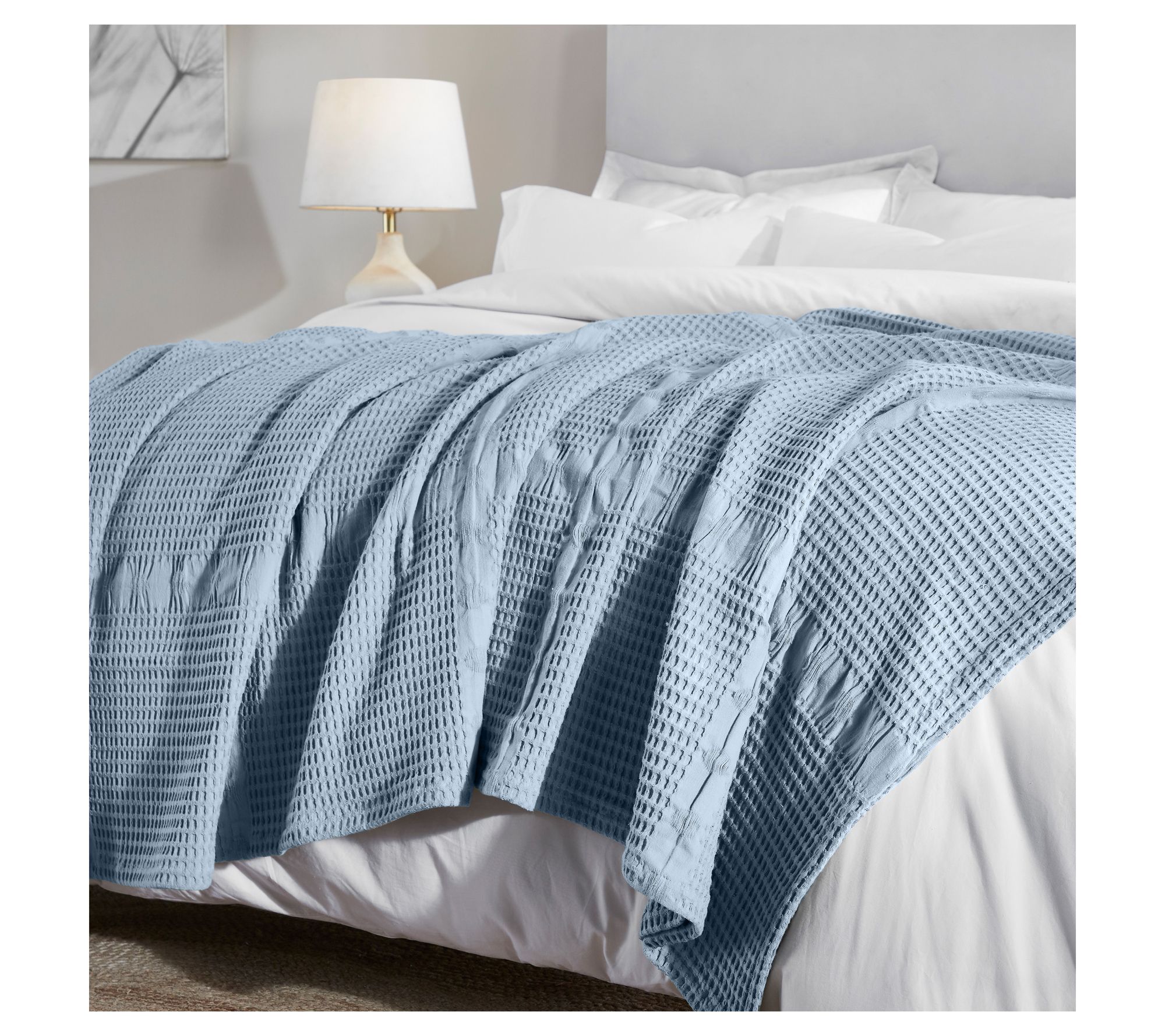 Superior Mai Geometric Waffle Cotton Blanket, Cal King