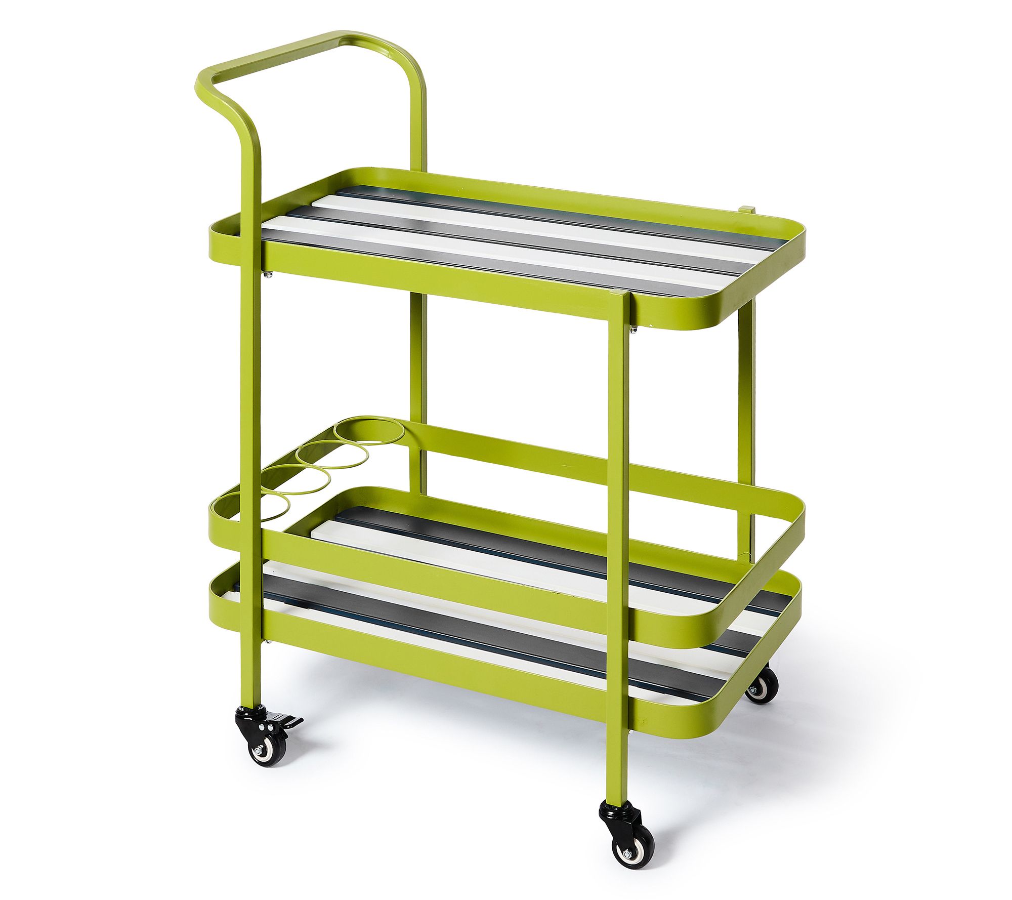 MacKenzie-Childs Outdoor Black and White BistroBar Cart