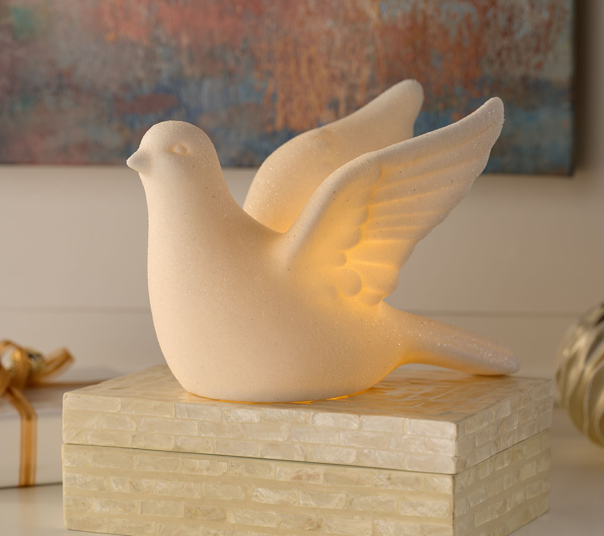 "As Is" Illuminated Porcelain Dove by Valerie