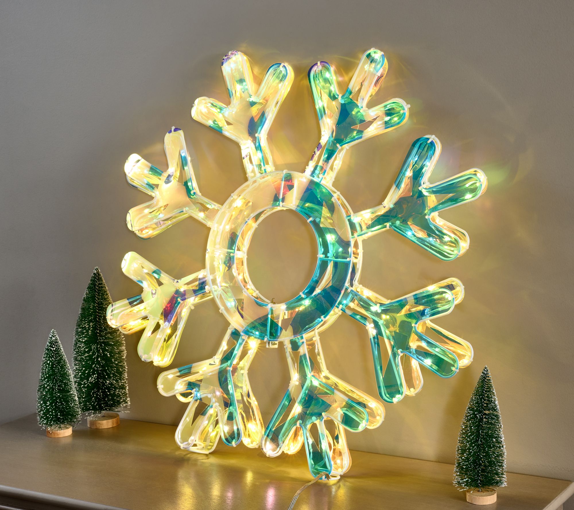 "As Is" Bethlehem Light 24" Fold Flat Iridescent Snowflake