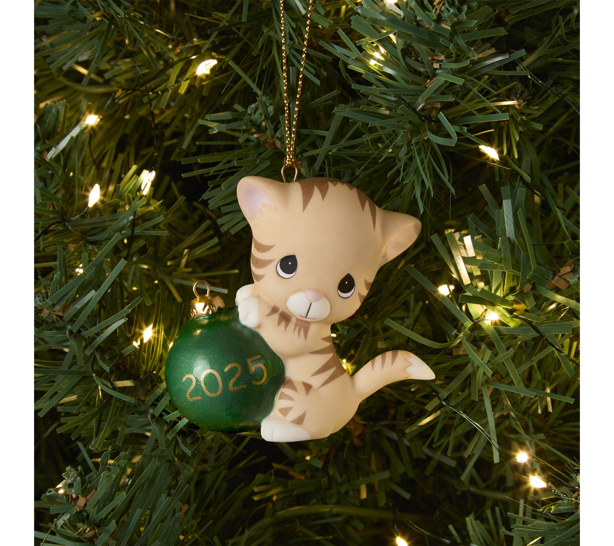 Precious Moments "Purr-fectly Festive" Dated 2025 Cat Ornament